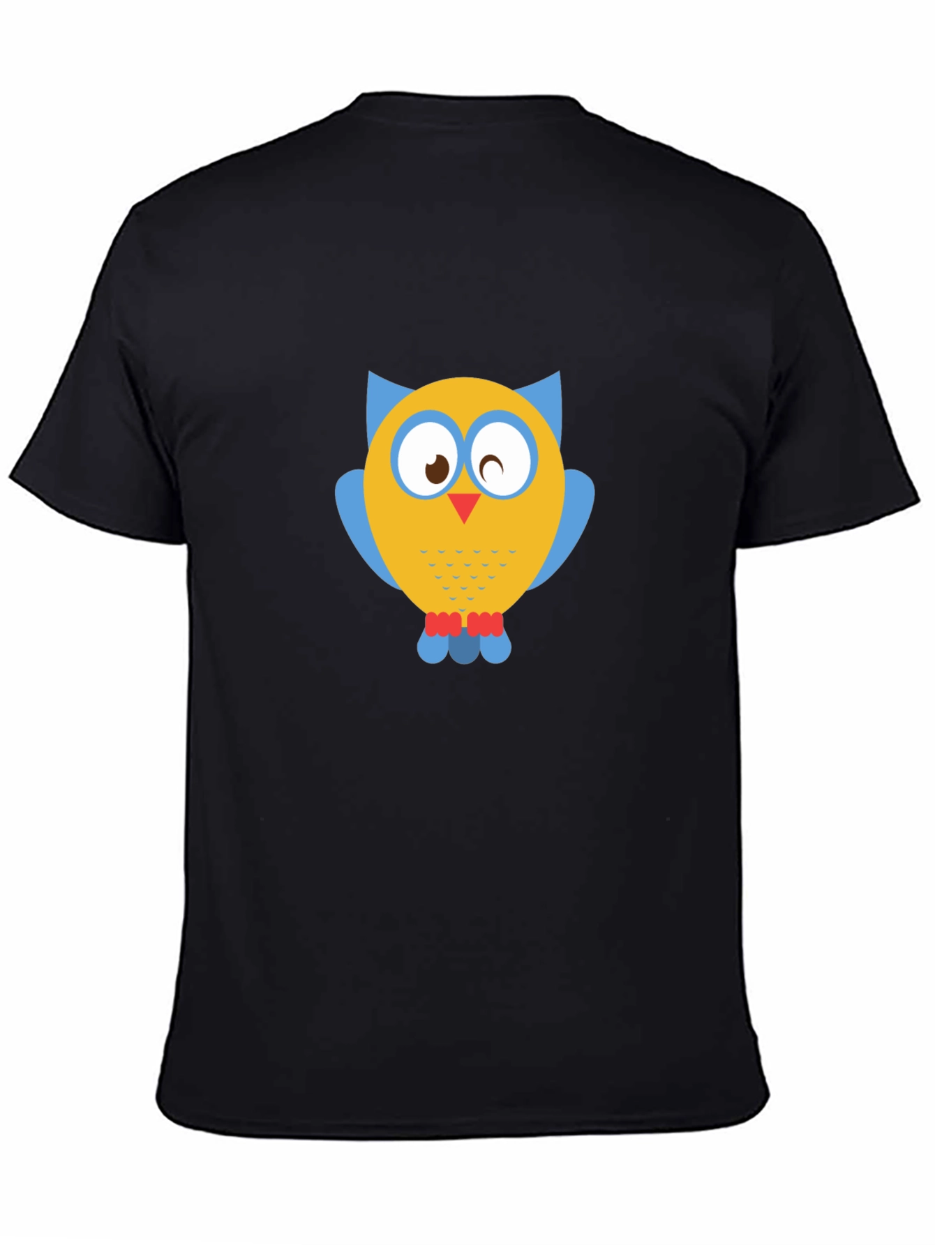 Owl Graphic Print Black T-Shirt