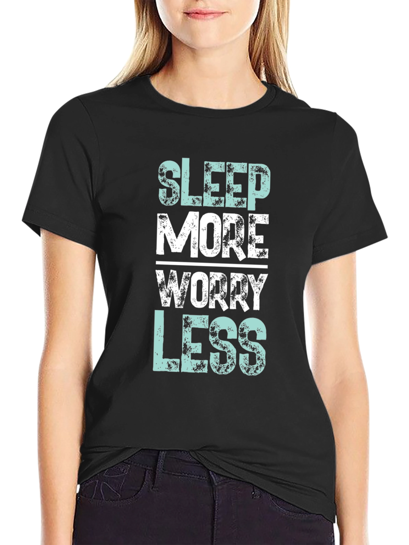 Sleep More Worry Less Graphic Tee
