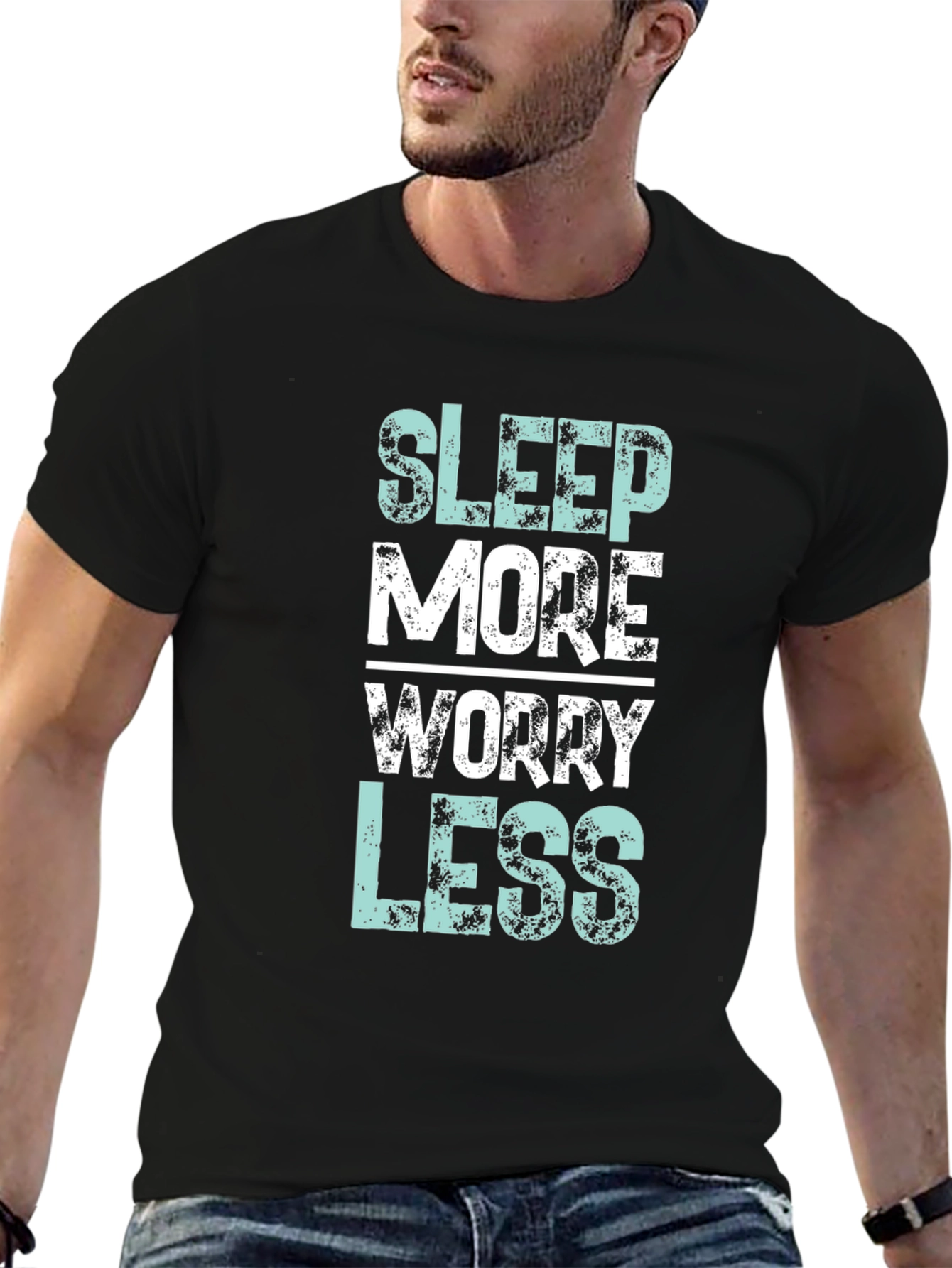 Sleep More Worry Less Graphic Tee