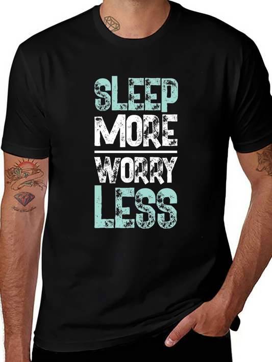 Sleep More Worry Less Graphic Tee