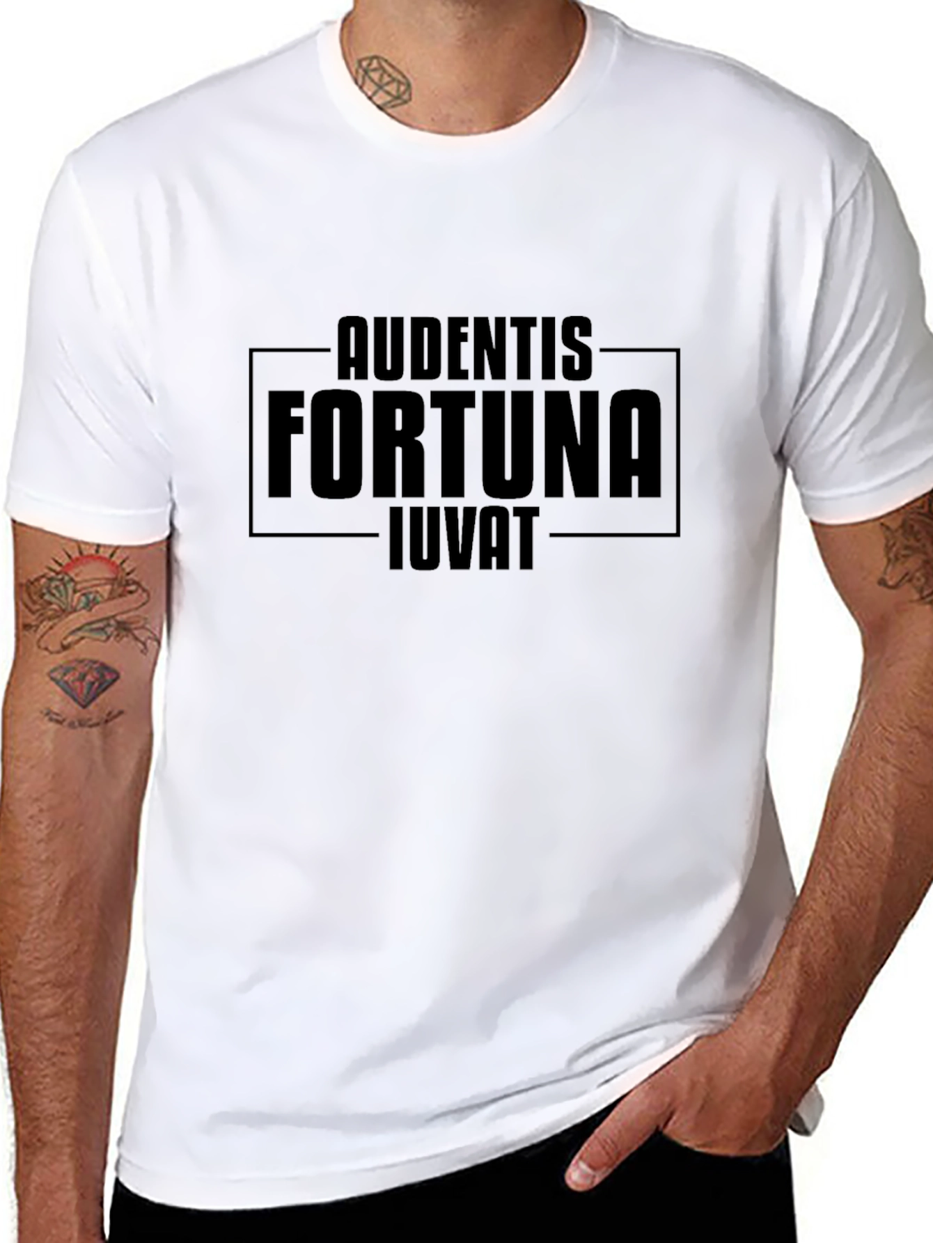 Audentes Fortuna Iuvat Graphic Tee - Black