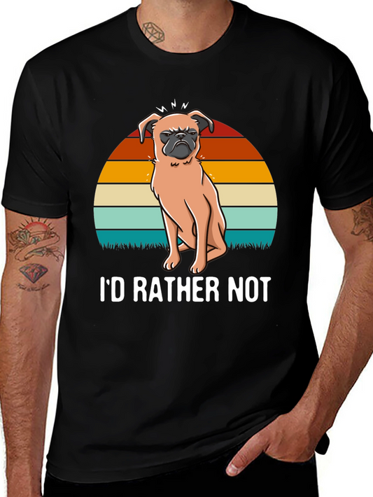 Id Rather Not Pug T-Shirt - Funny Dog Graphic Tee