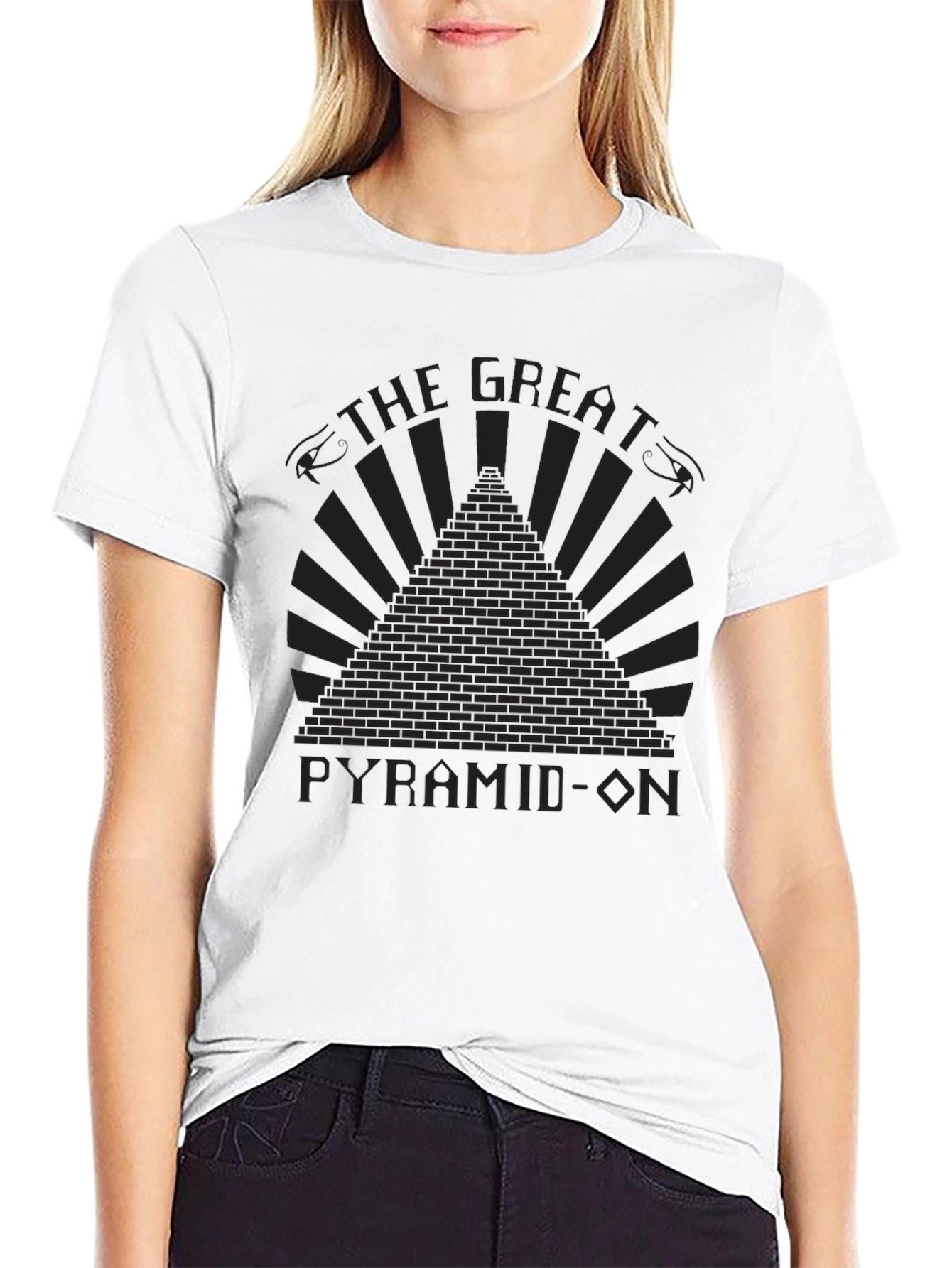 Great Pyramid-On Graphic T-Shirt - Black Cotton Tee
