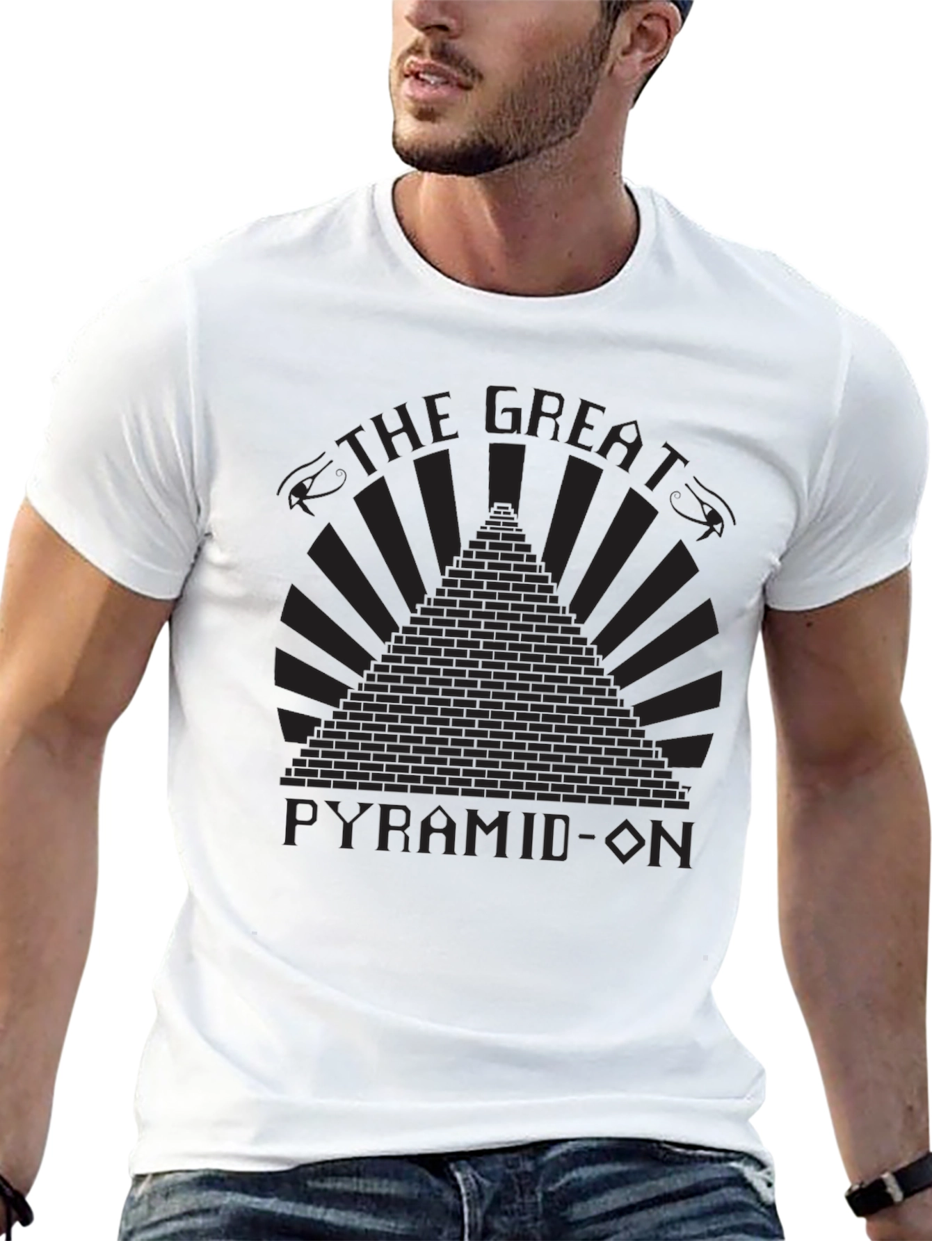 Great Pyramid-On Graphic T-Shirt - Black Cotton Tee