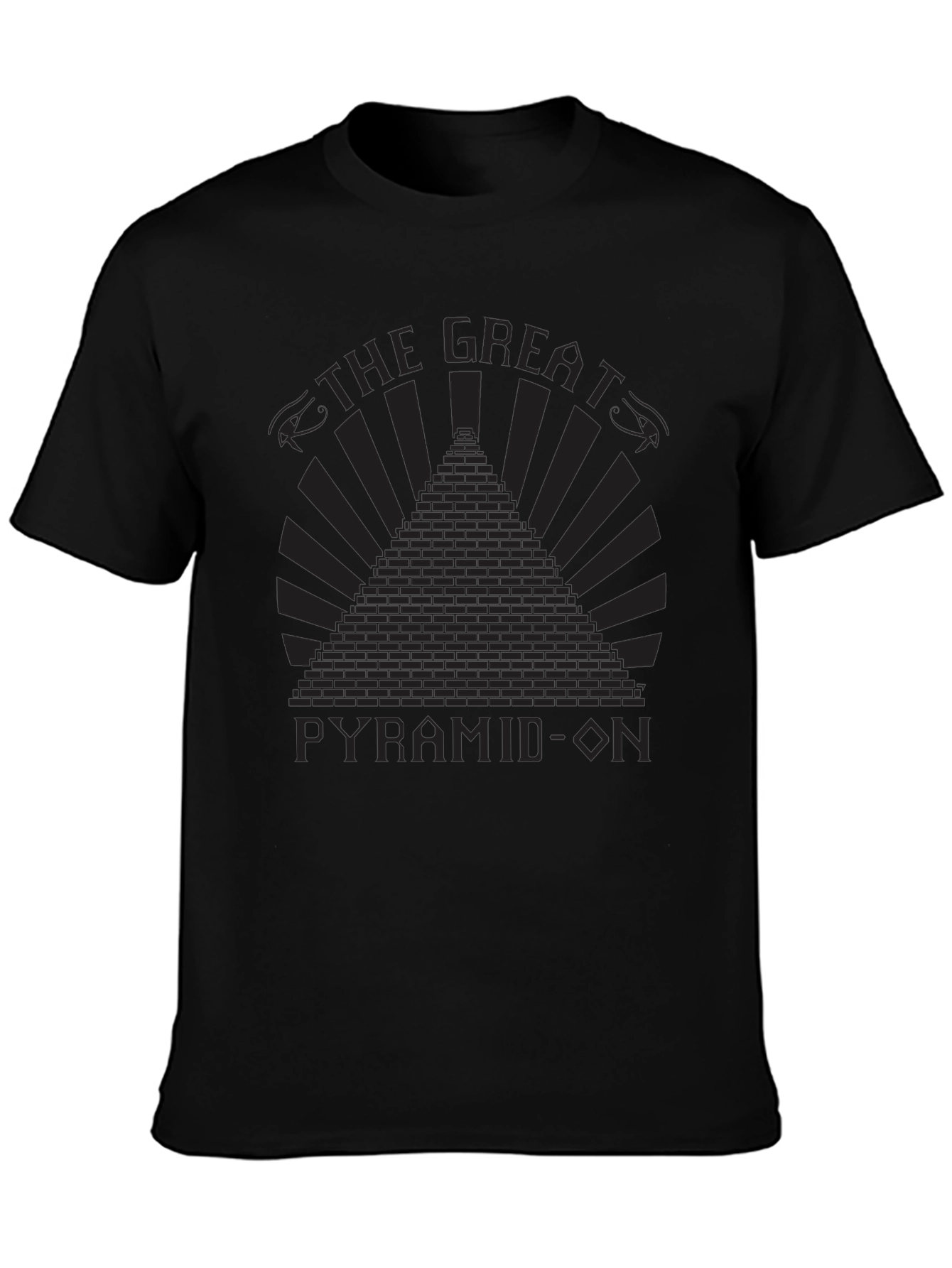 Great Pyramid-On Graphic T-Shirt - Black Cotton Tee