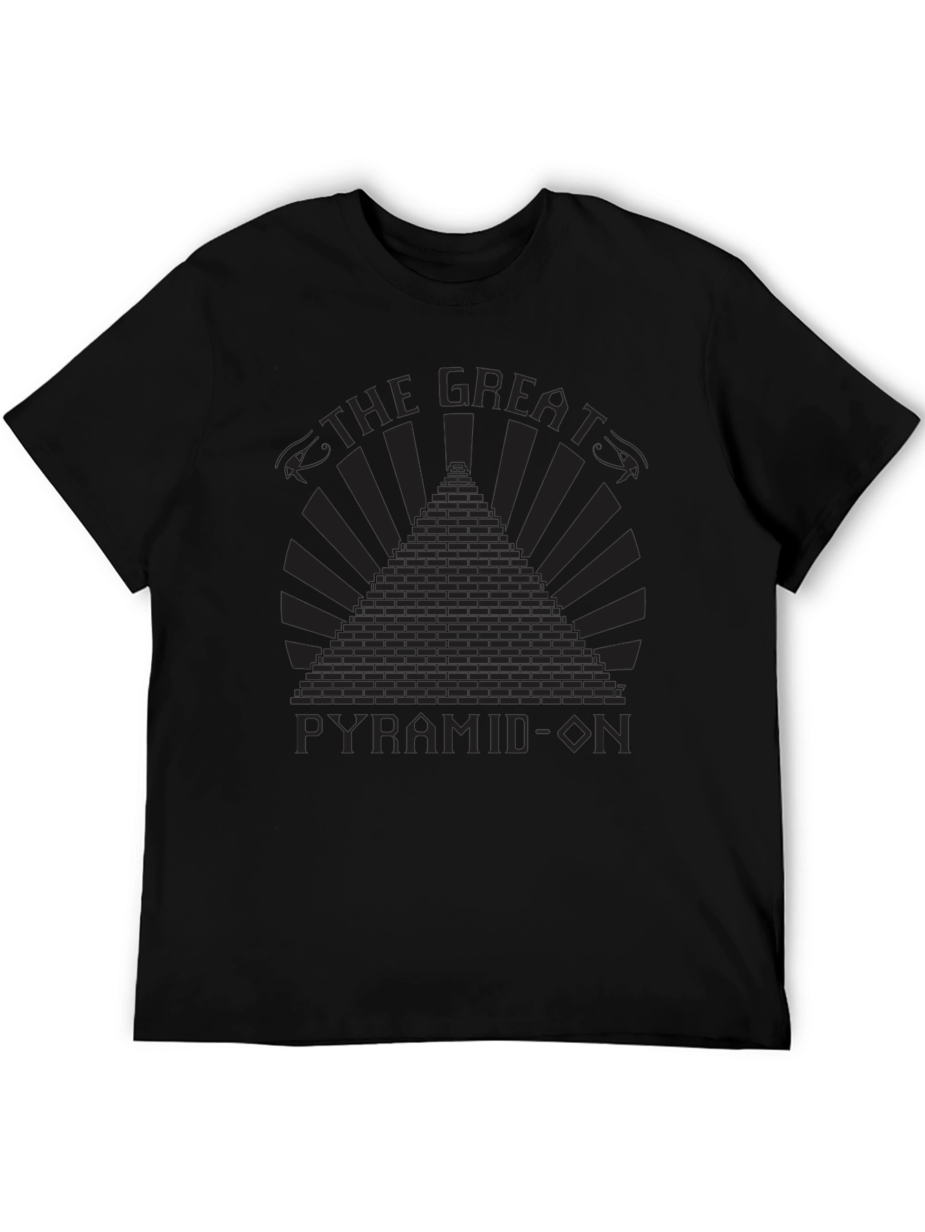 Great Pyramid-On Graphic T-Shirt - Black Cotton Tee