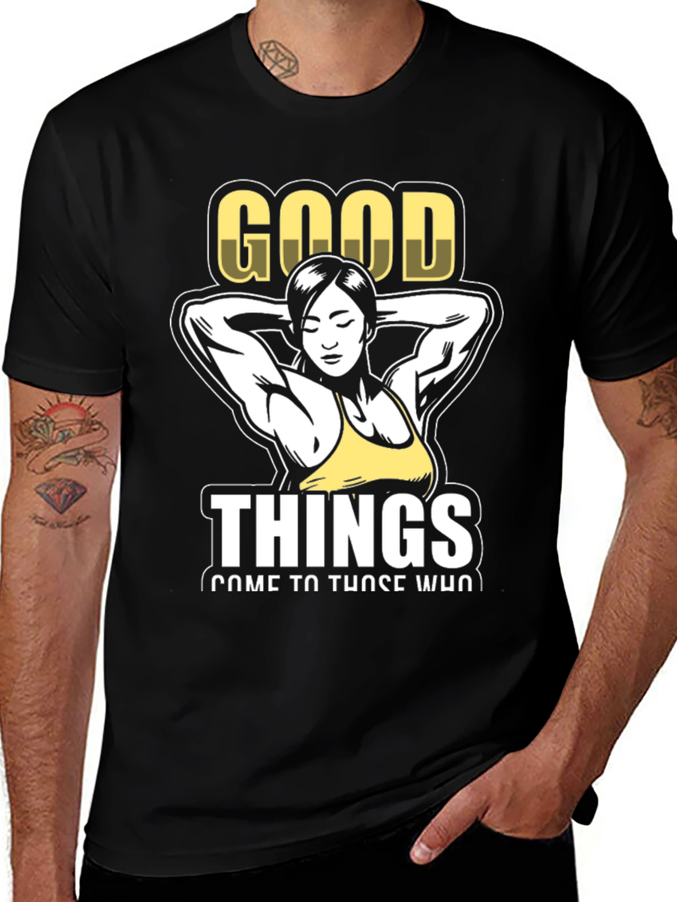 Good Things Graphic T-Shirt Fitness Design