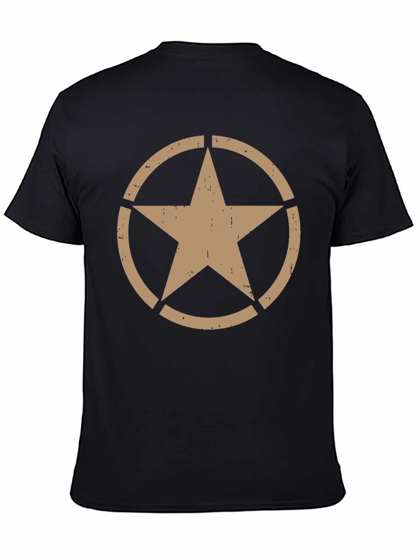 Distressed Star Graphic Black T-Shirt