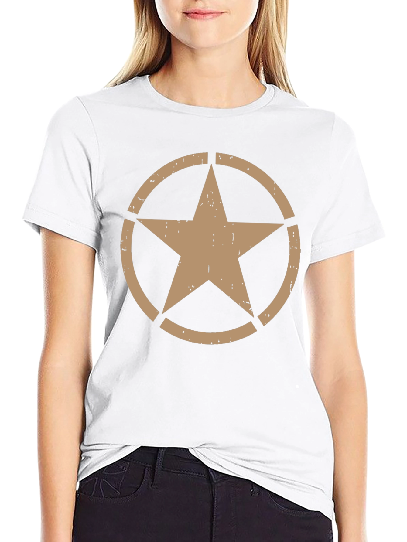 Distressed Star Graphic Black T-Shirt