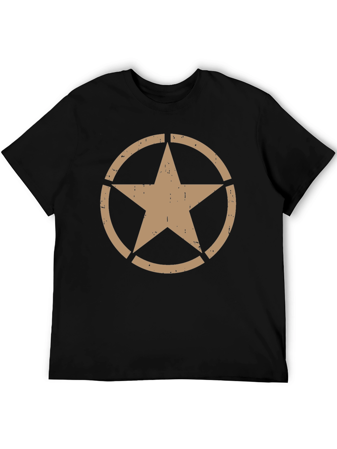 Distressed Star Graphic Black T-Shirt