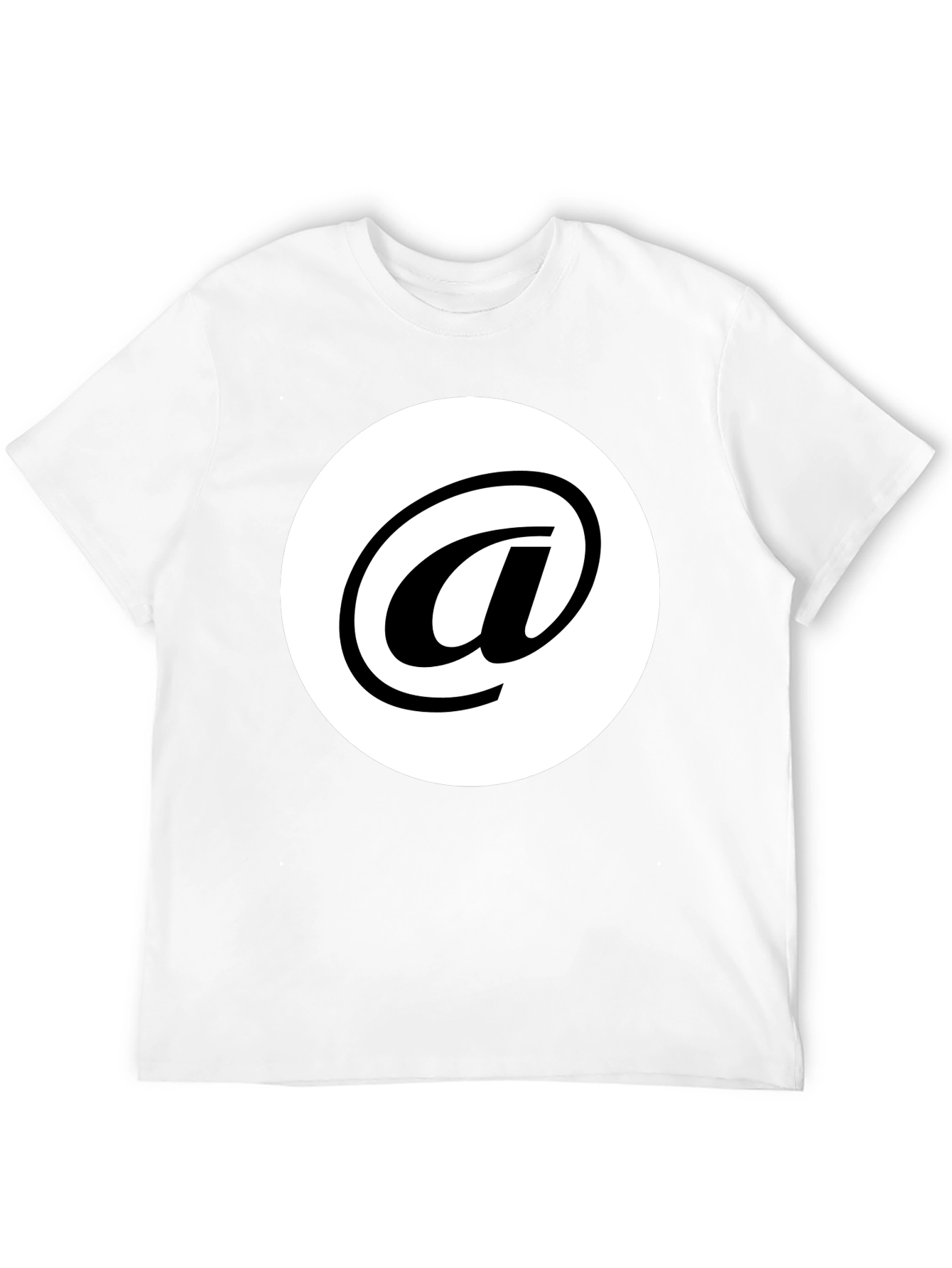 Stylish Black Tee with White At Symbol Design