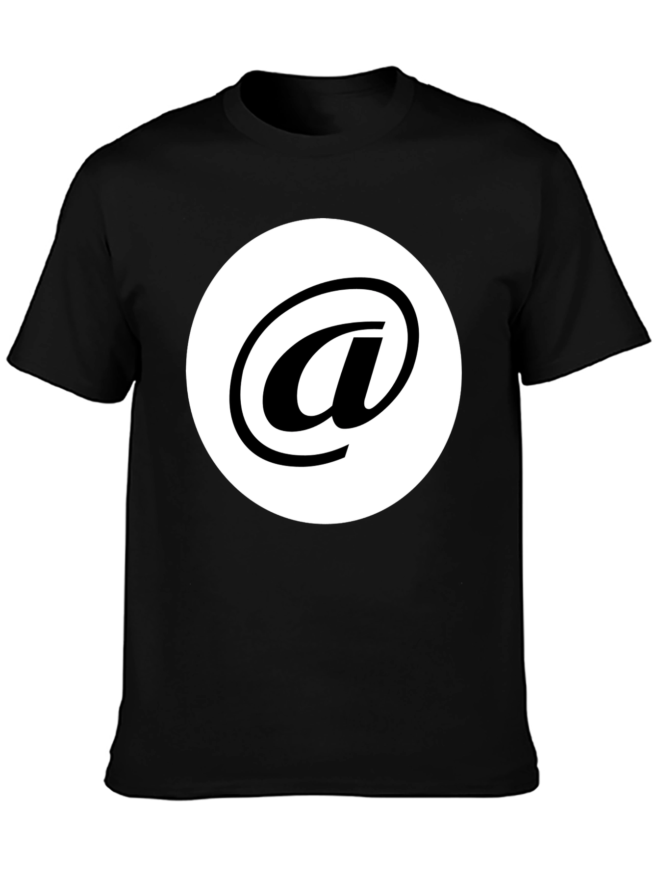 Stylish Black Tee with White At Symbol Design