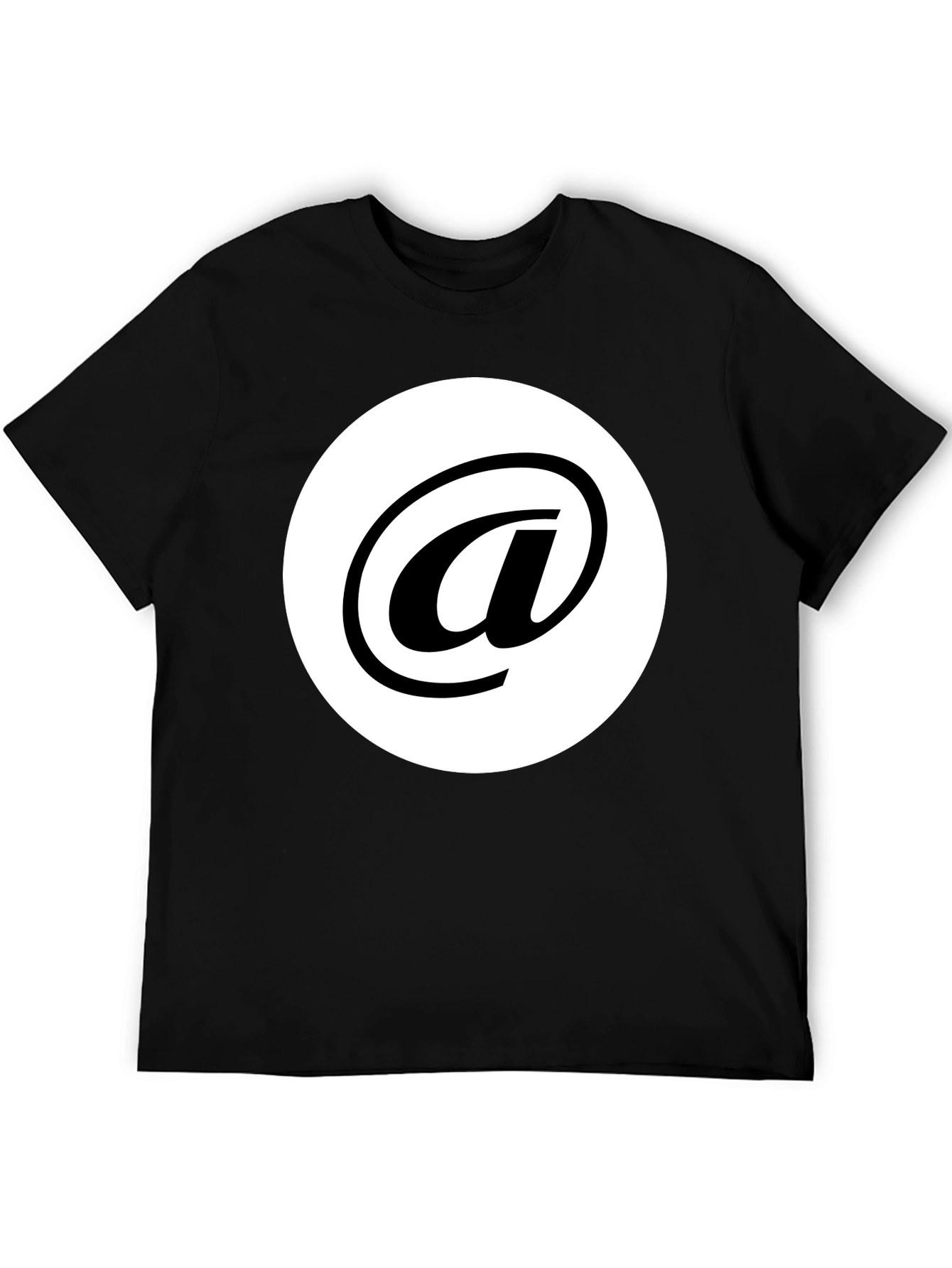 Stylish Black Tee with White At Symbol Design