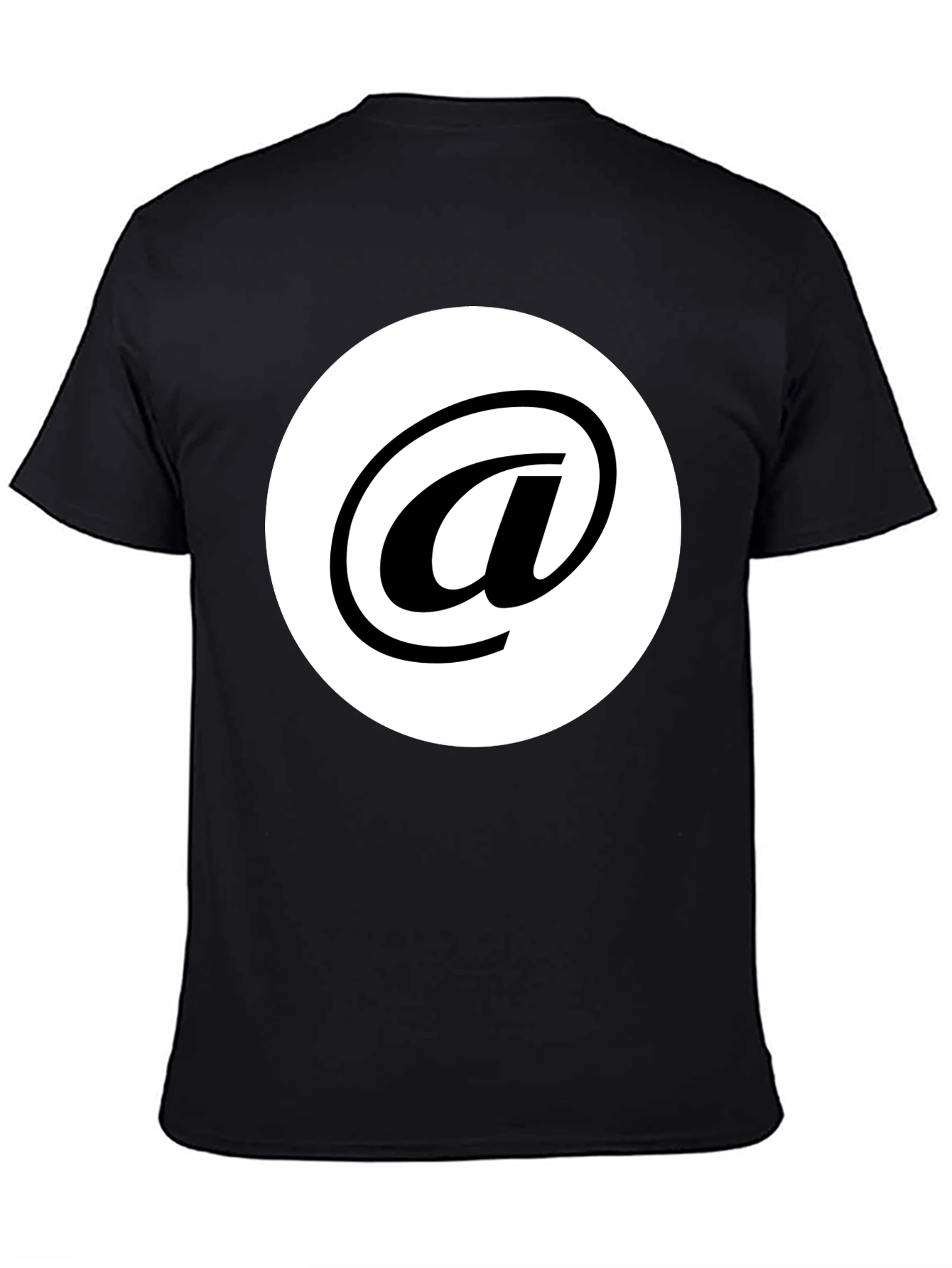 Stylish Black Tee with White At Symbol Design