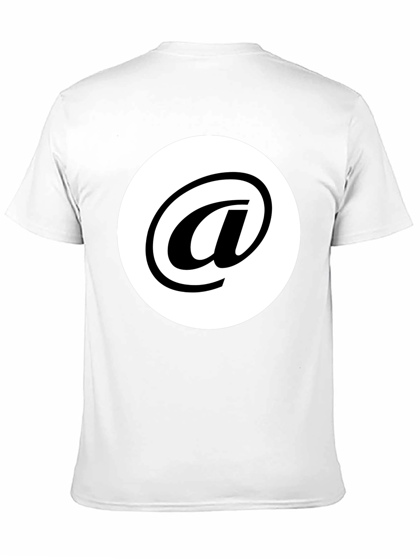 Stylish Black Tee with White At Symbol Design