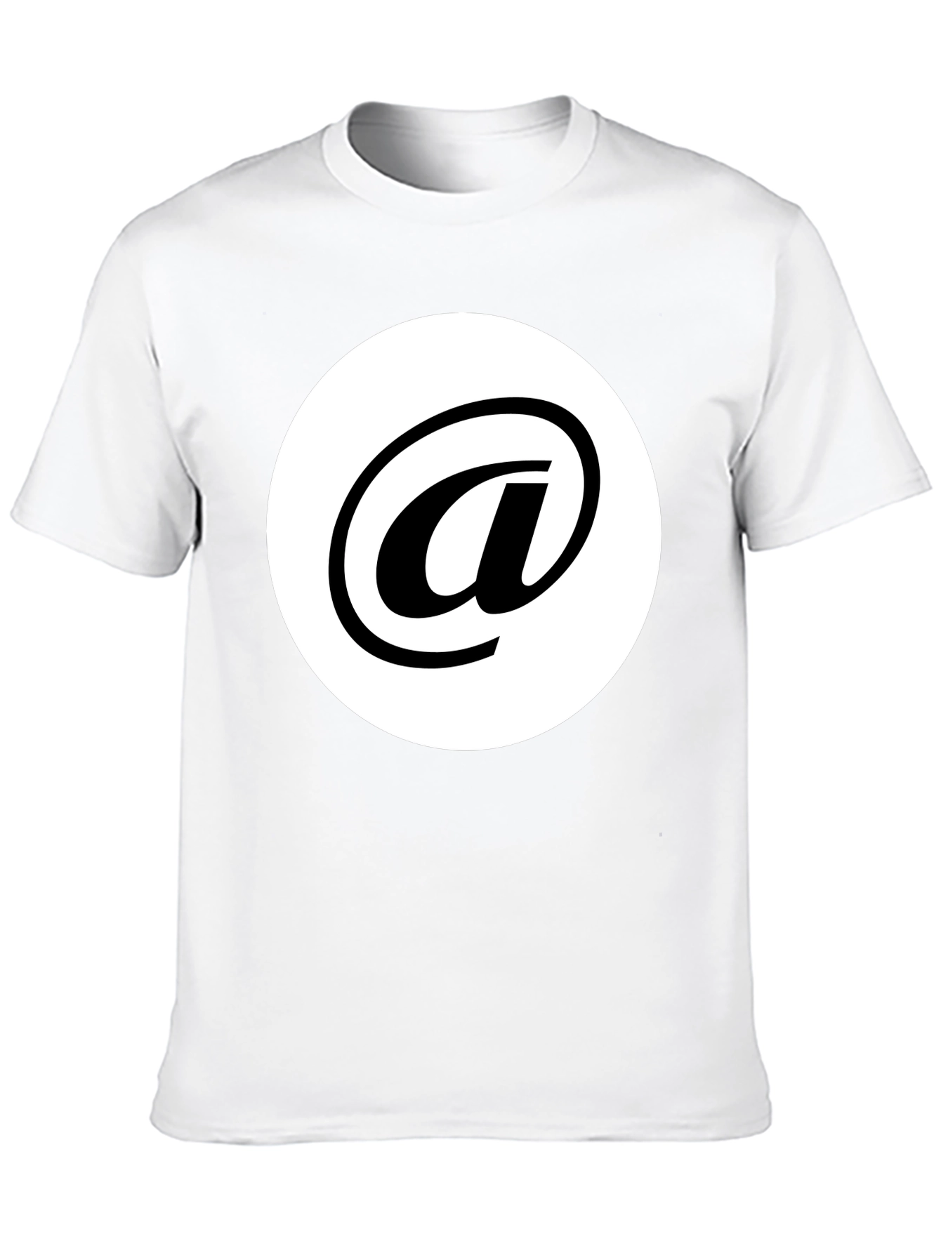 Stylish Black Tee with White At Symbol Design