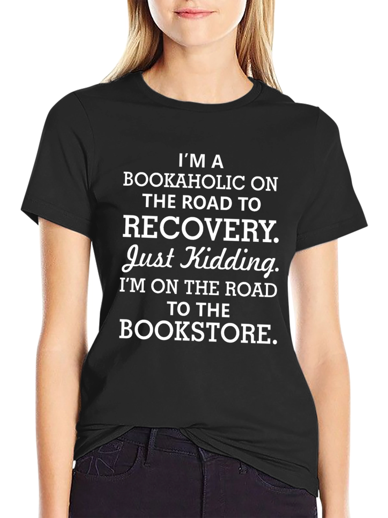 Bookaholic Funny T-Shirt: Road to Bookstore
