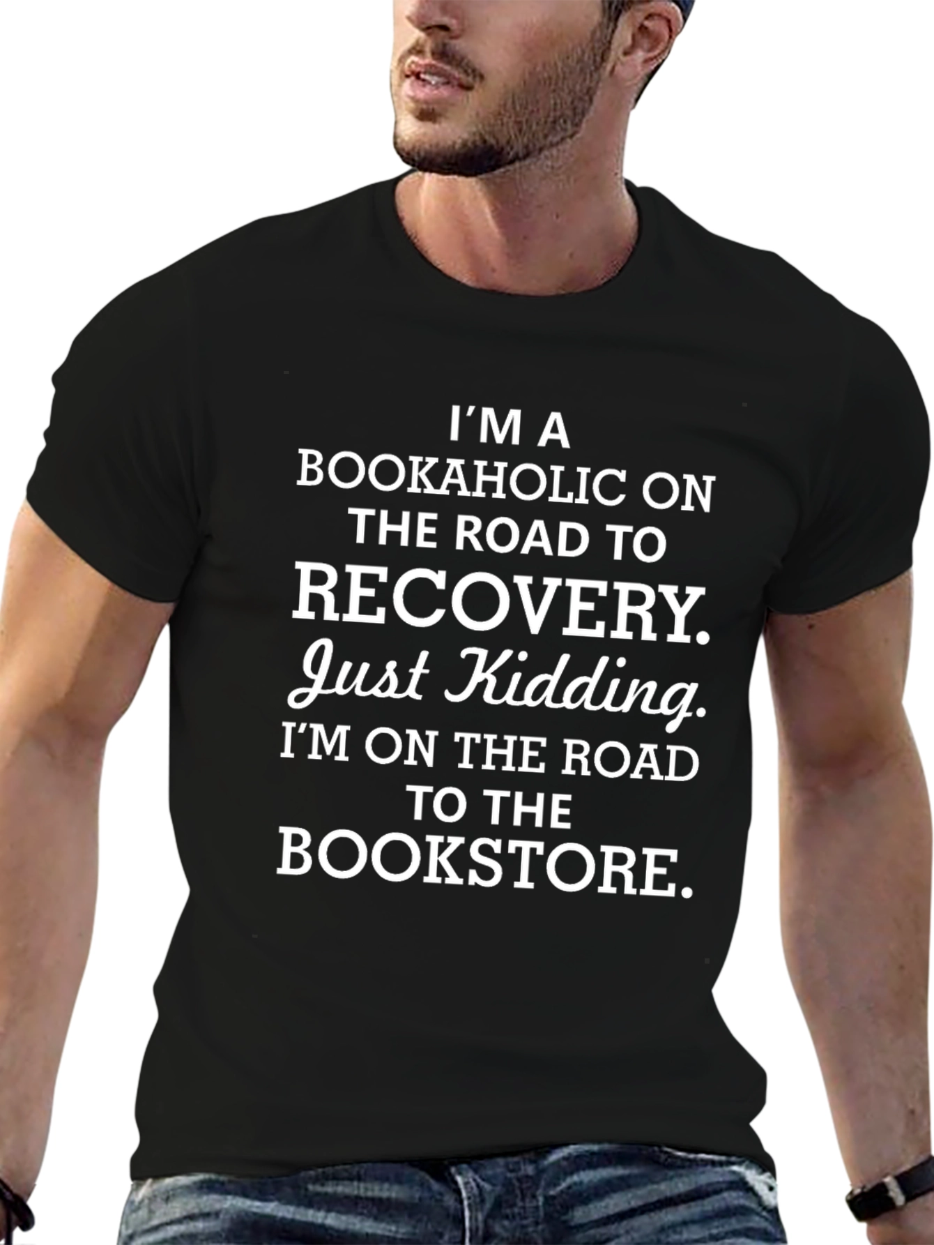 Bookaholic Funny T-Shirt: Road to Bookstore