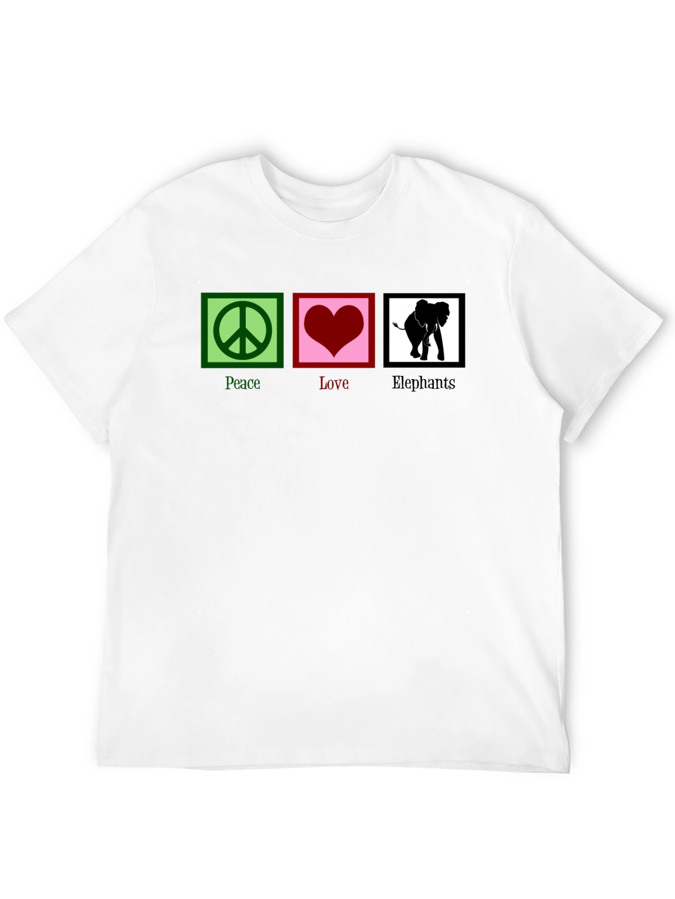 Peace Love Elephants Graphic T-Shirt