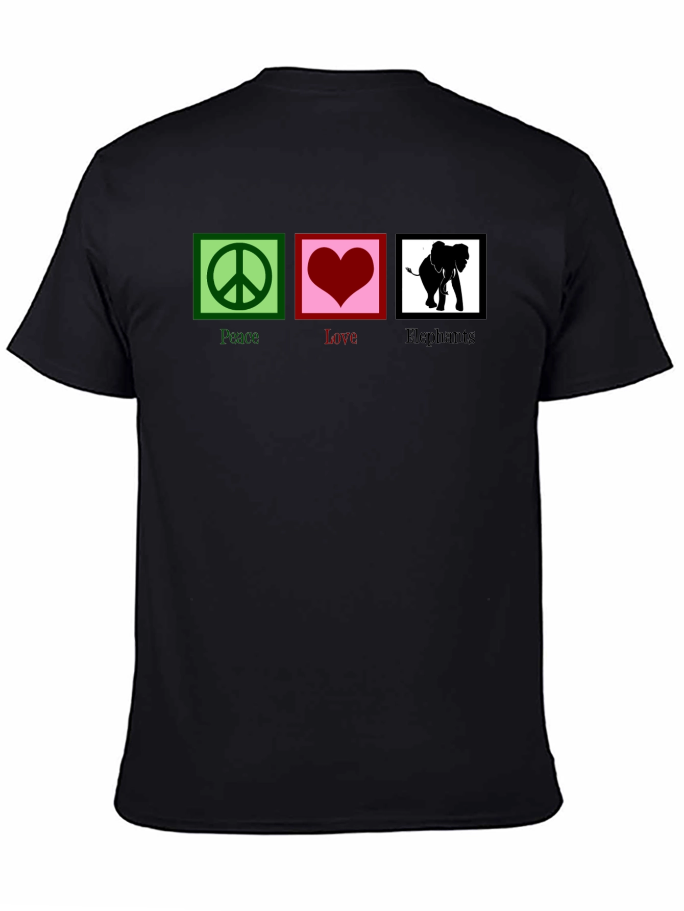 Peace Love Elephants Graphic T-Shirt
