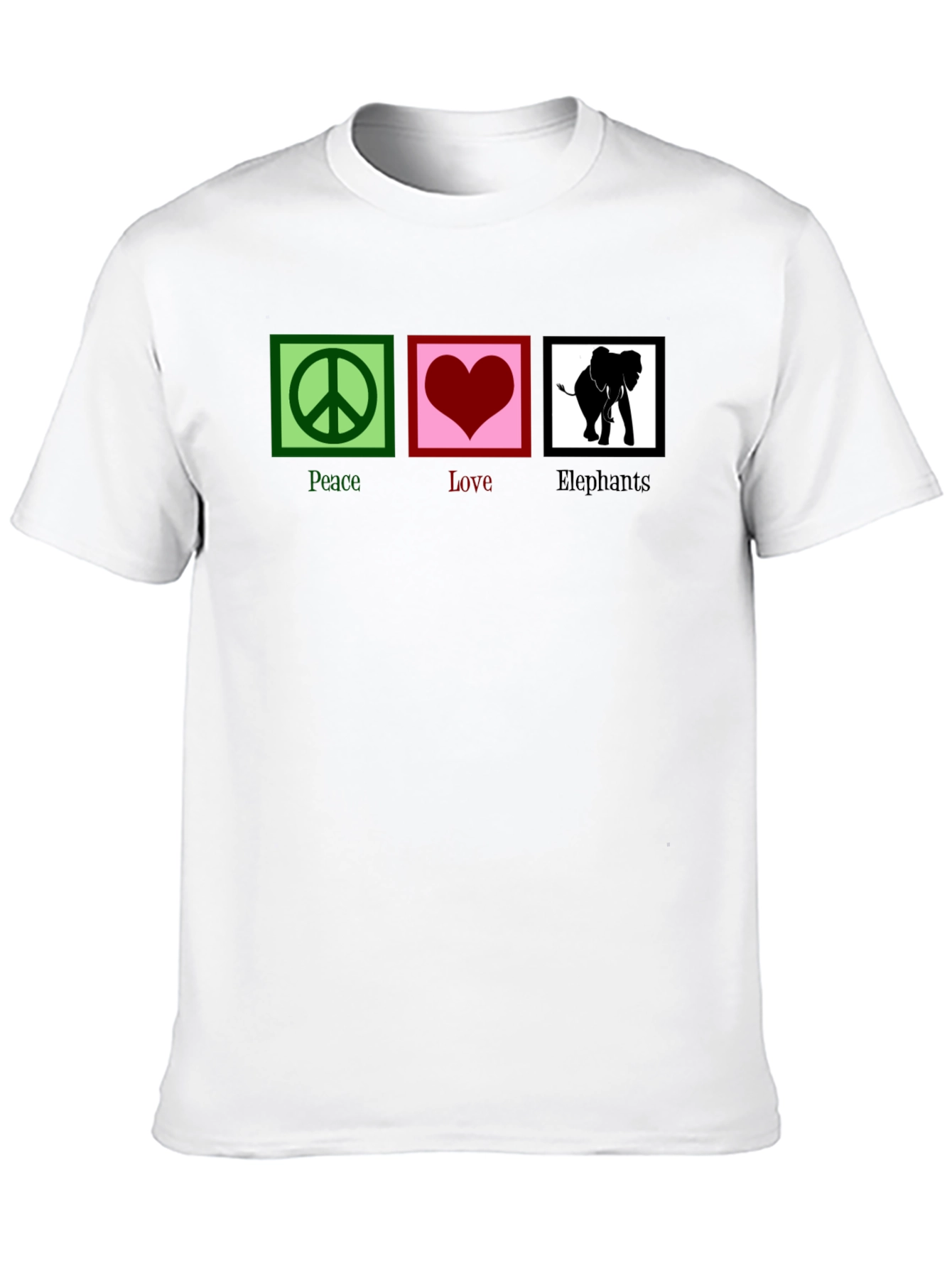 Peace Love Elephants Graphic T-Shirt