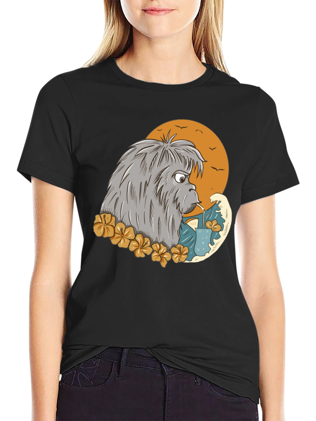 Cartoon Sasquatch T-Shirt - Black