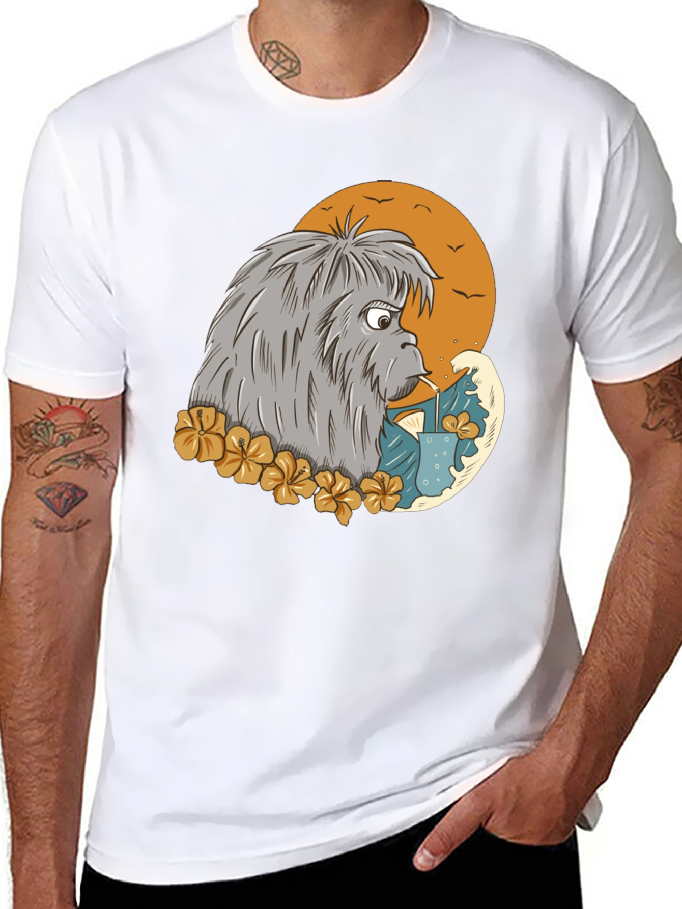 Cartoon Sasquatch T-Shirt - Black