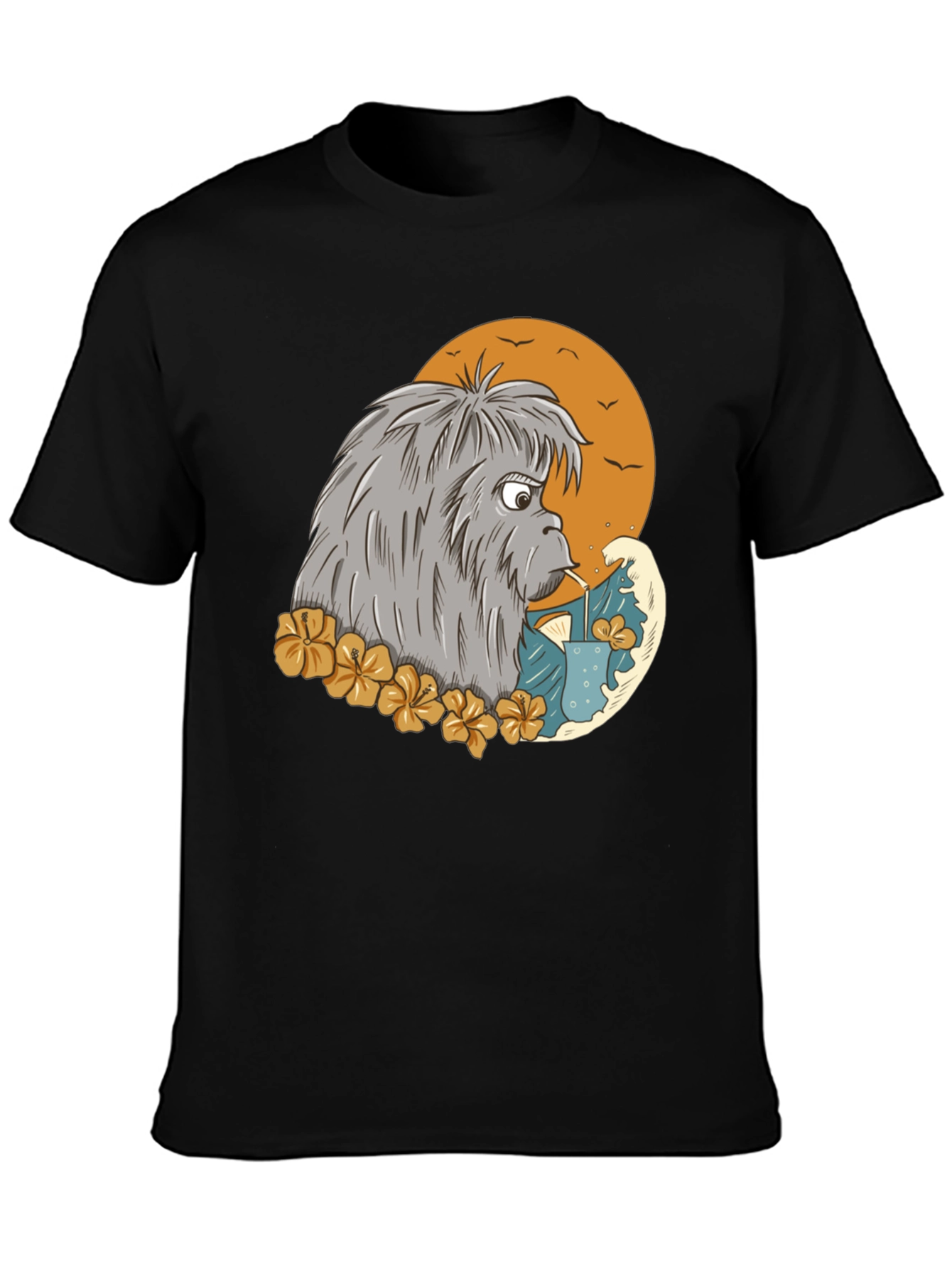 Cartoon Sasquatch T-Shirt - Black