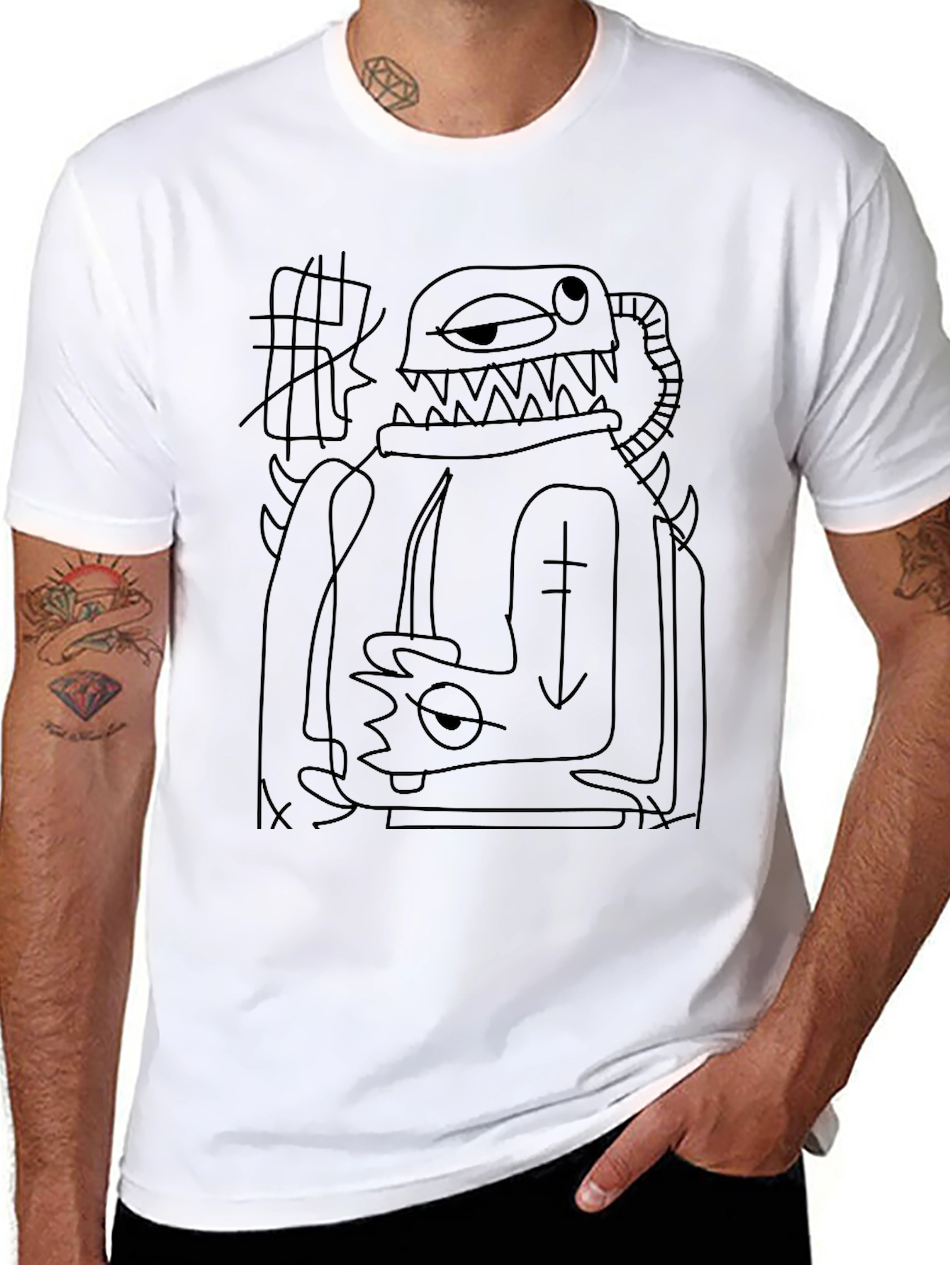 Abstract Graphic Black T-Shirt