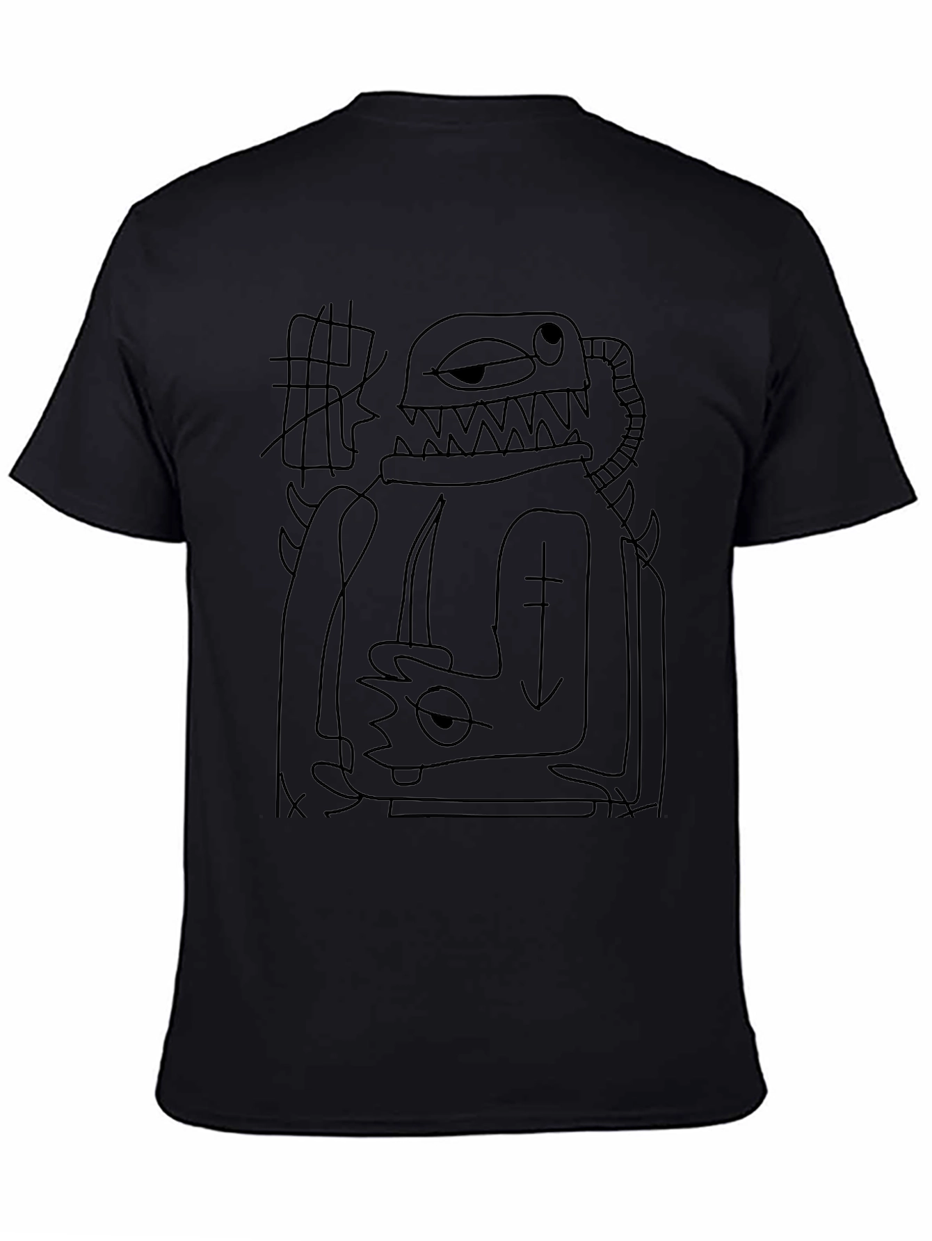 Abstract Graphic Black T-Shirt