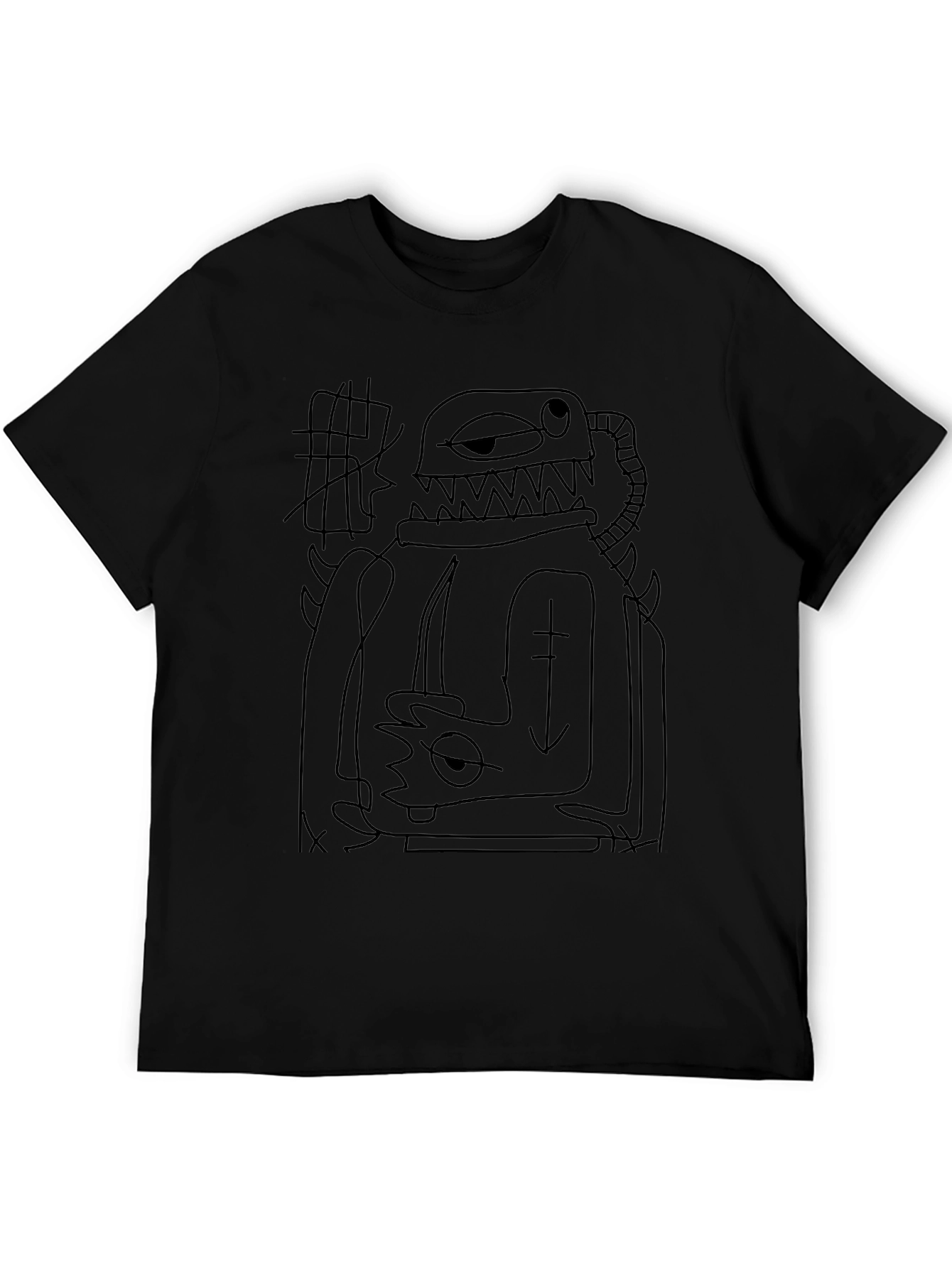 Abstract Graphic Black T-Shirt