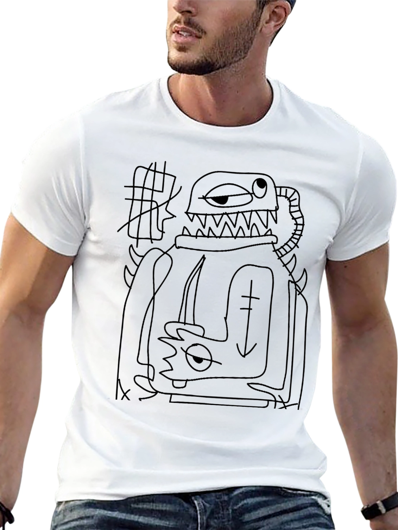 Abstract Graphic Black T-Shirt