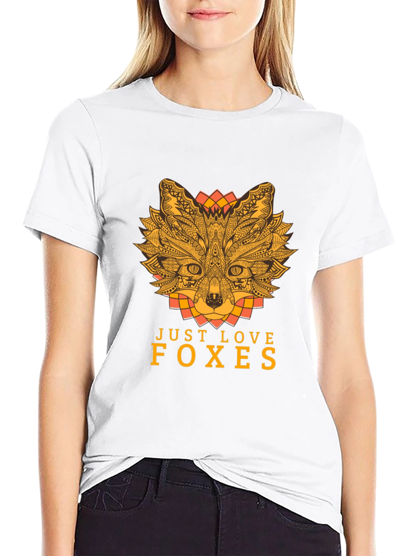 Just Love Foxes Graphic Tee Short Sleeve T-Shirt