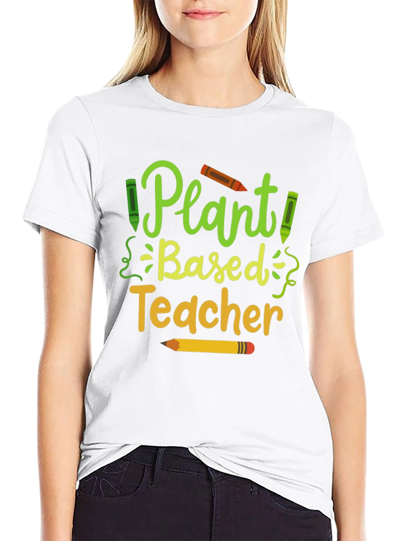Plant Based Teacher T-Shirt - Eco-Friendly Educator Apparel