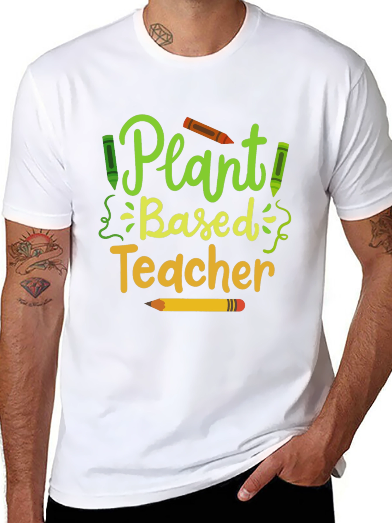Plant Based Teacher T-Shirt - Eco-Friendly Educator Apparel