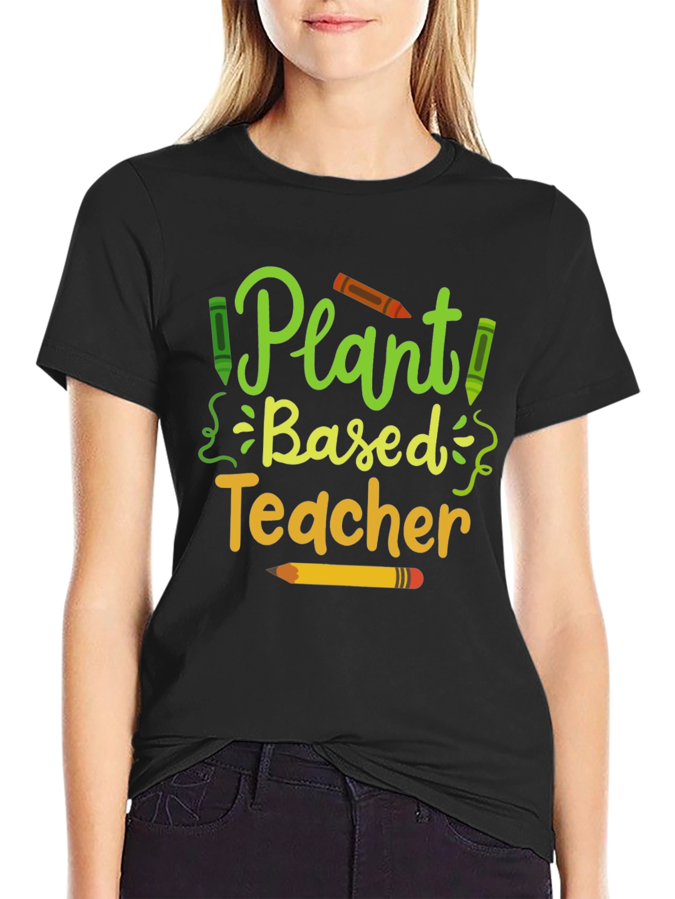 Plant Based Teacher T-Shirt - Eco-Friendly Educator Apparel