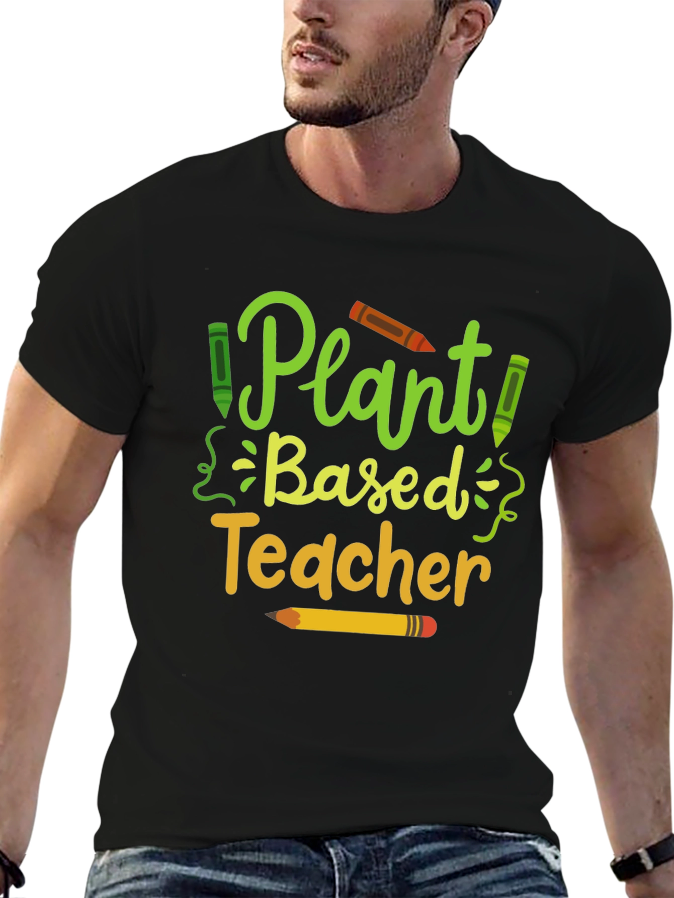 Plant Based Teacher T-Shirt - Eco-Friendly Educator Apparel