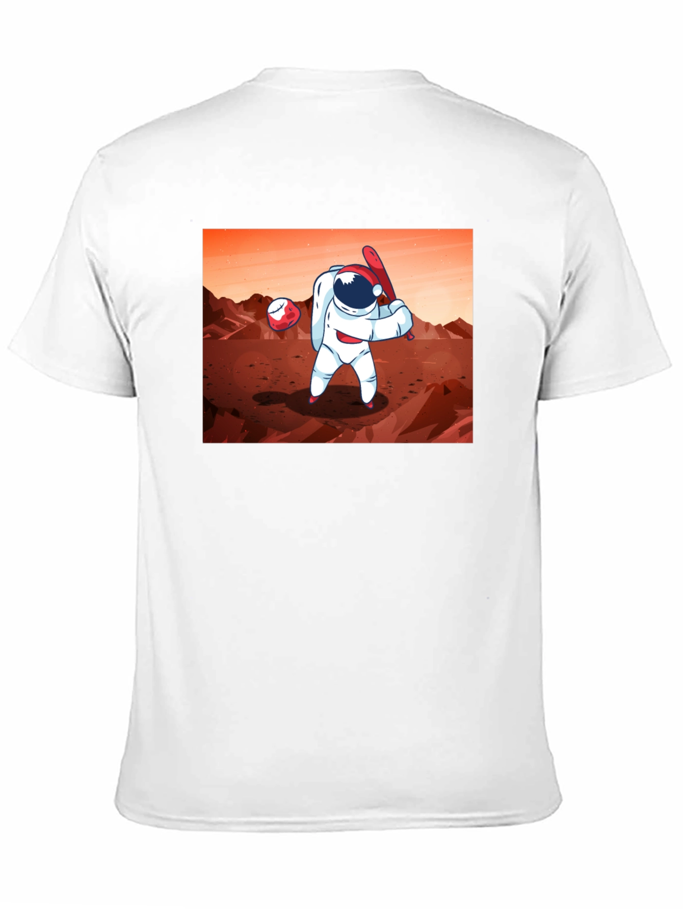 Astronaut Baseball on Mars Graphic T-Shirt
