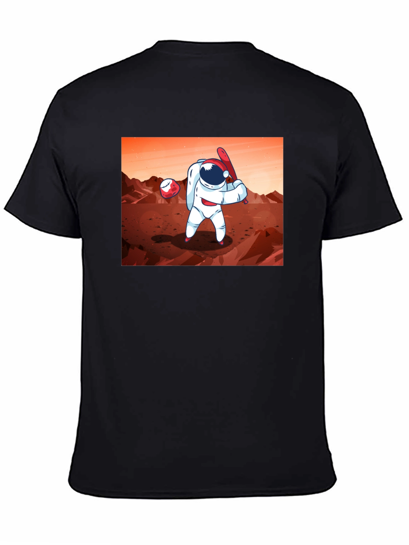 Astronaut Baseball on Mars Graphic T-Shirt