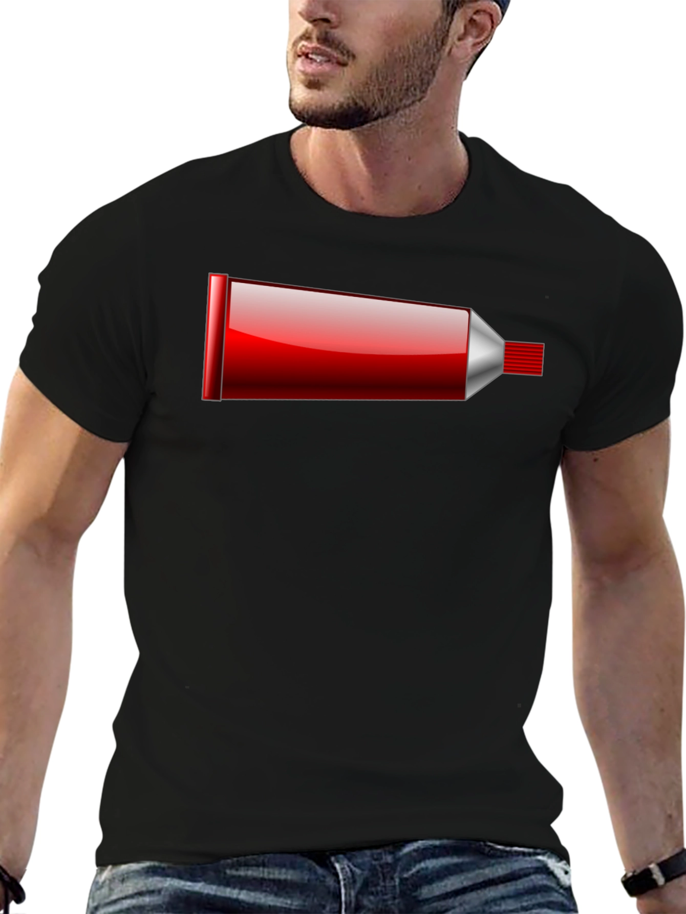 Novelty Toothpaste Tube Black T-Shirt