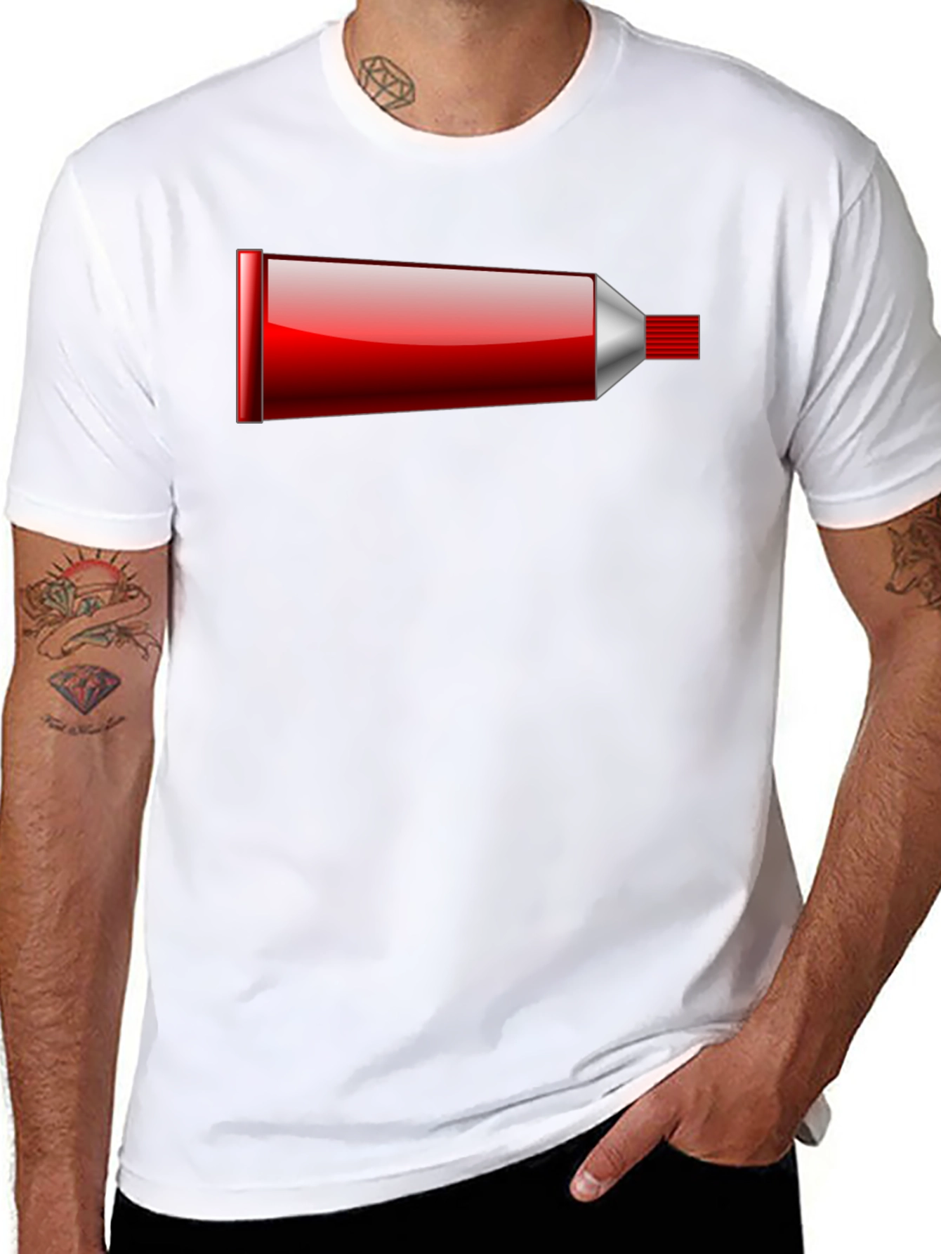 Novelty Toothpaste Tube Black T-Shirt