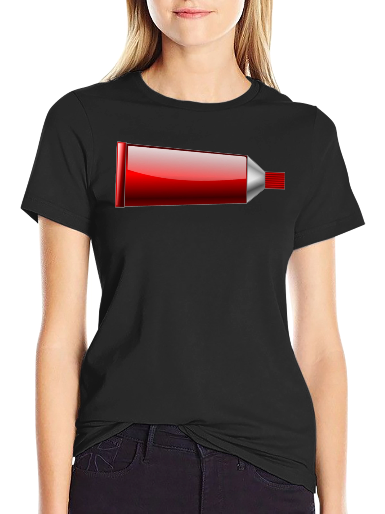 Novelty Toothpaste Tube Black T-Shirt