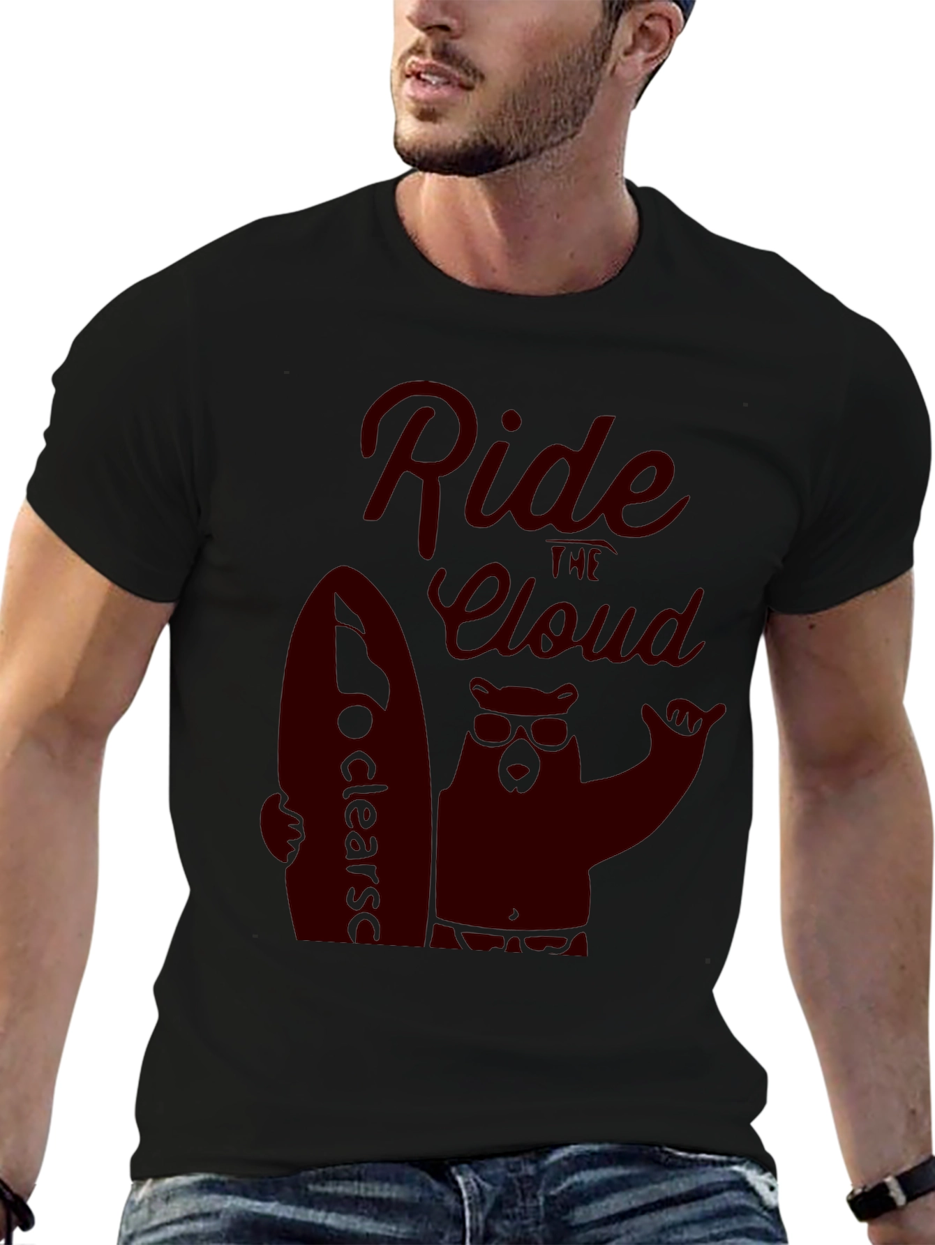 Ride the Cloud Black T-Shirt Cool Graphic Tee