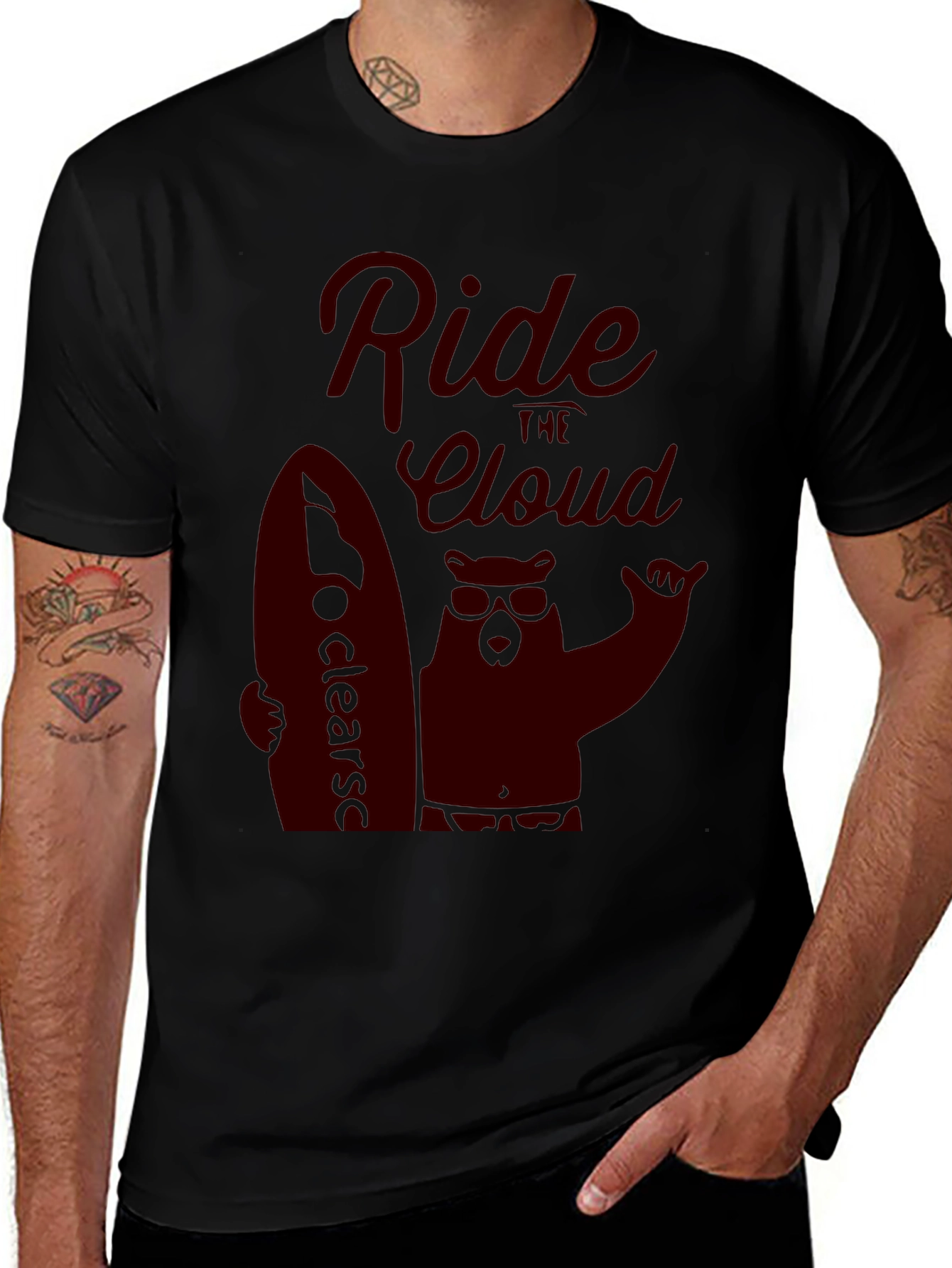 Ride the Cloud Black T-Shirt Cool Graphic Tee
