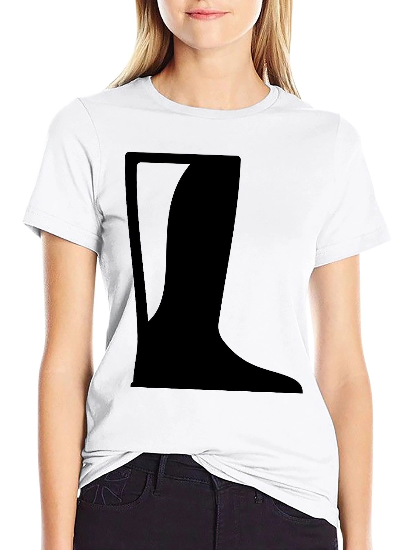 Mens Black T-Shirt with Boot Graphic
