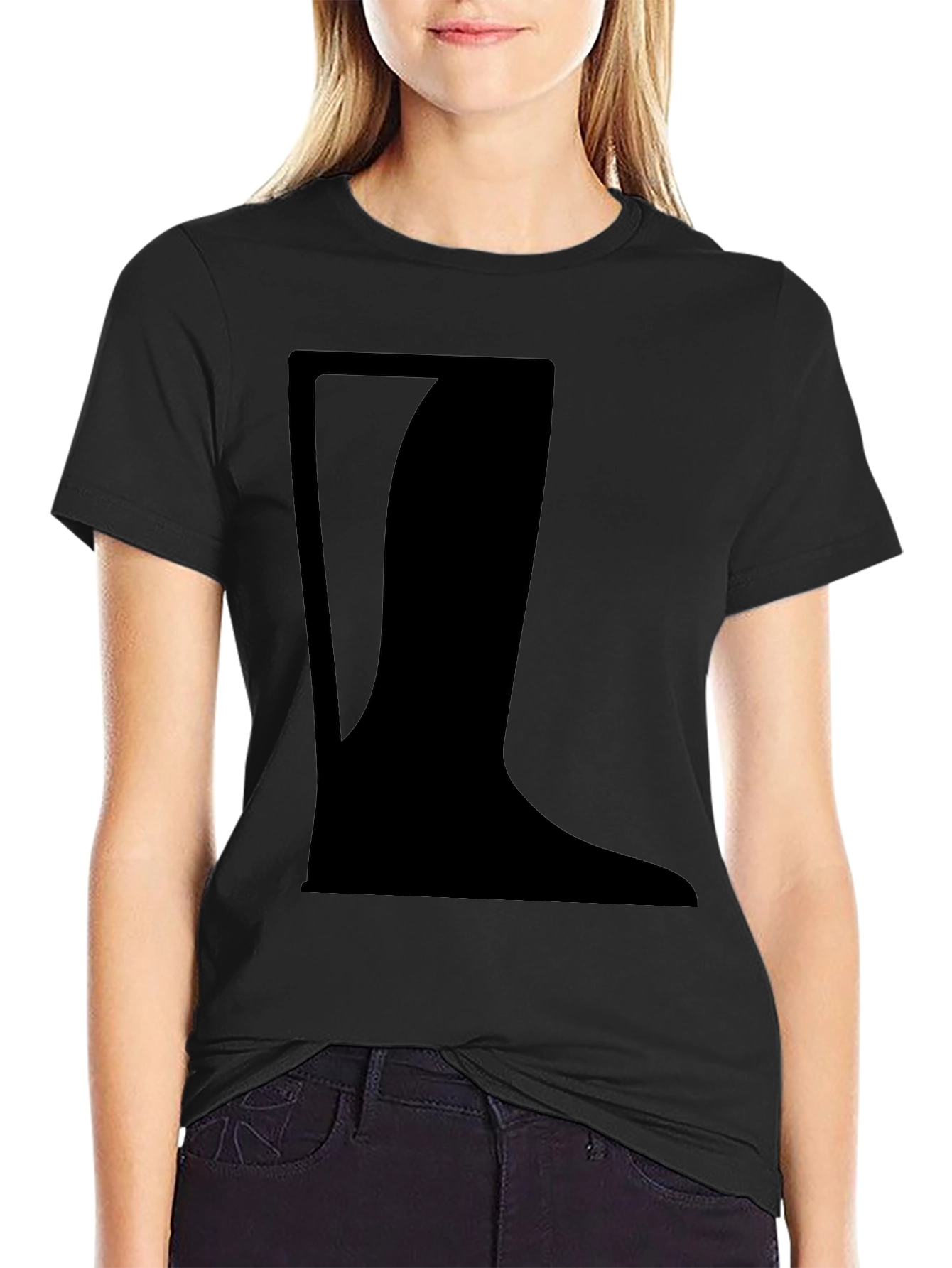 Mens Black T-Shirt with Boot Graphic