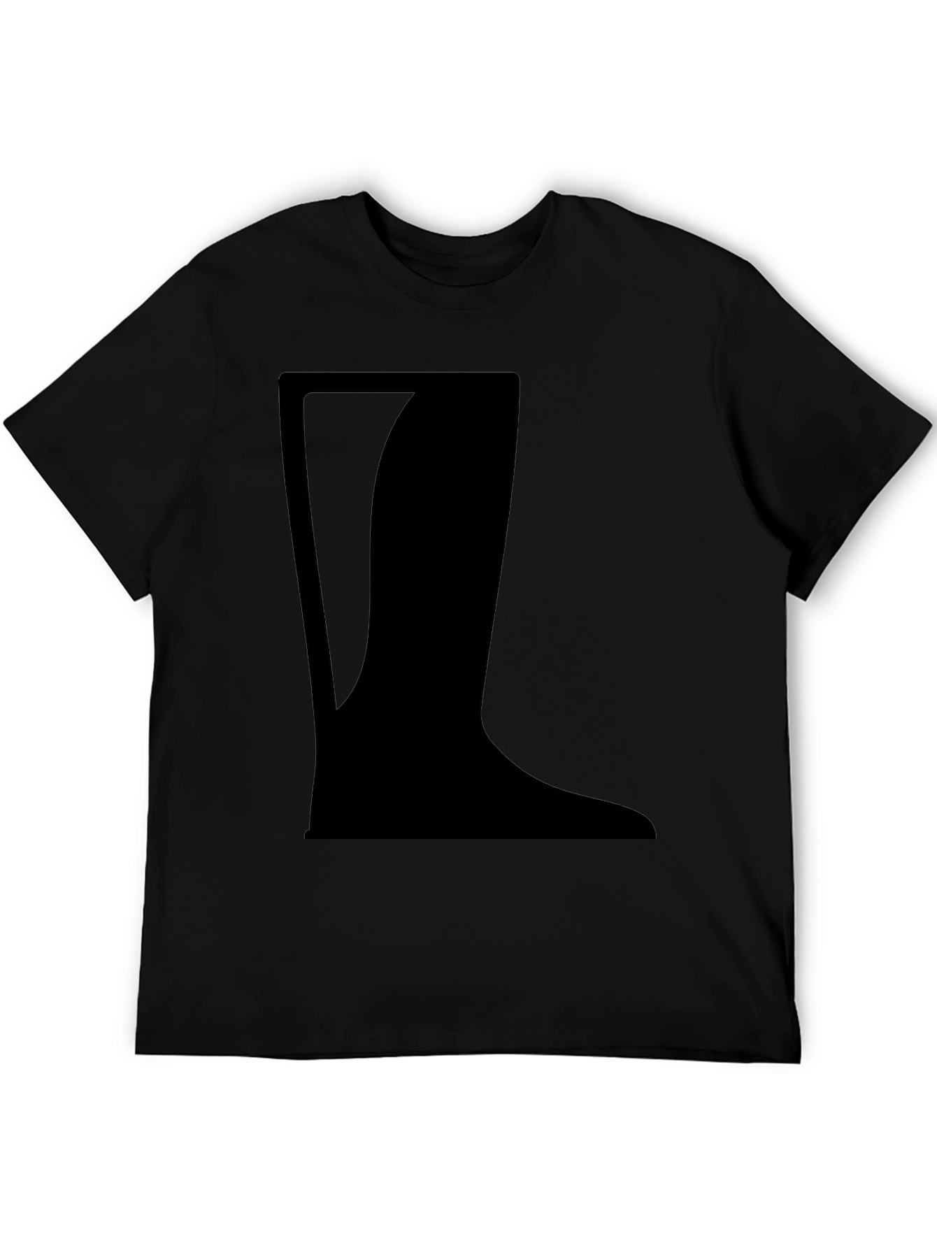 Mens Black T-Shirt with Boot Graphic