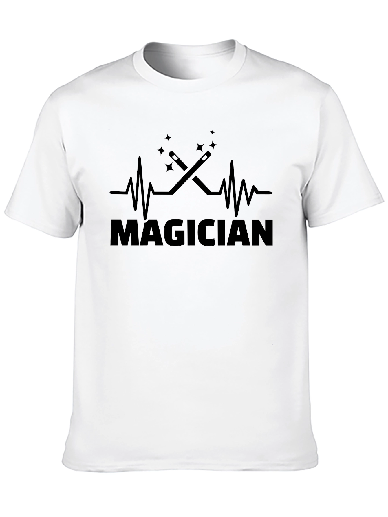 Magician Heartbeat Graphic Tee - Black T-Shirt