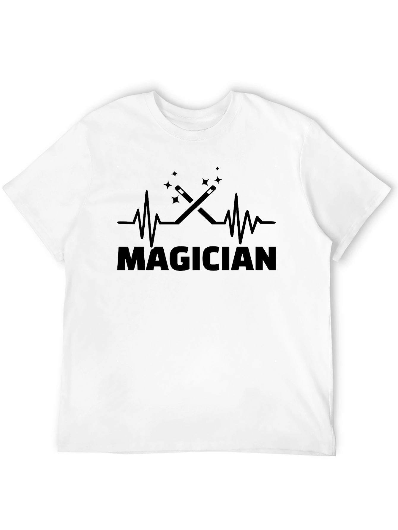 Magician Heartbeat Graphic Tee - Black T-Shirt