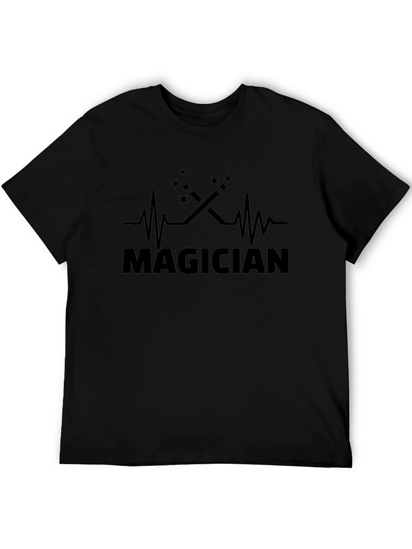 Magician Heartbeat Graphic Tee - Black T-Shirt